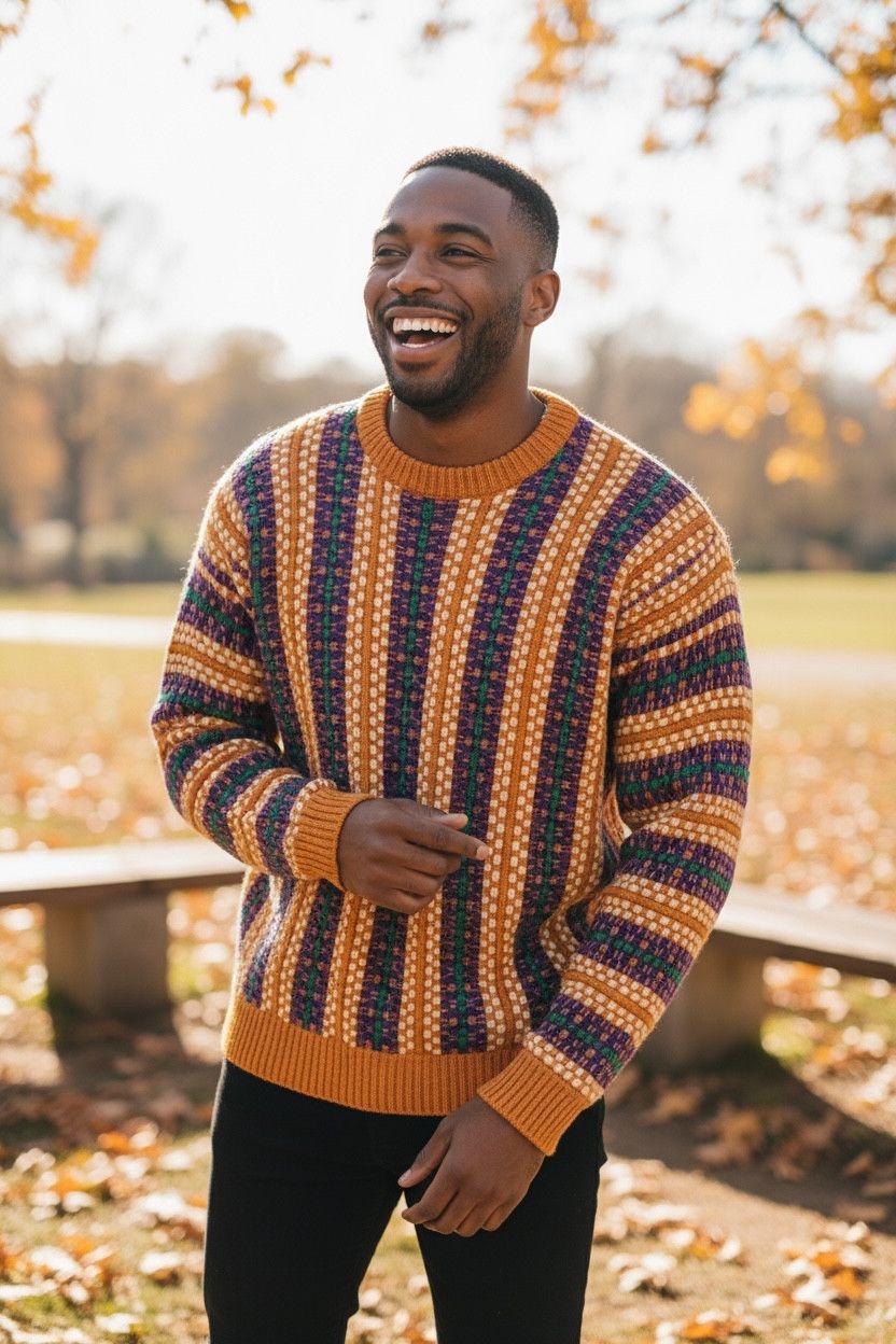 Aran Isles Knitwear 🔥Vintage RAVE’S Wool Knitwear Vertical Stripes Coogi Style Size US M / EU 48-50 / 2 - 1 Thumbnail