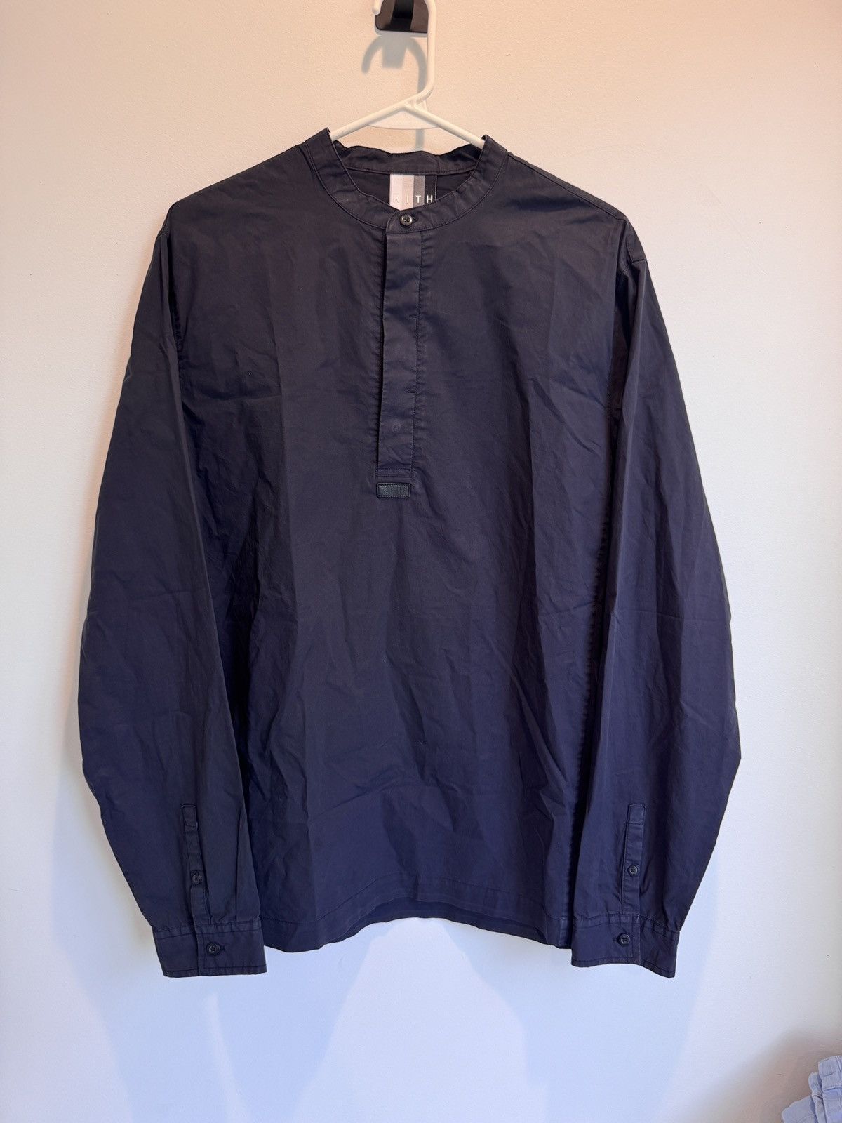 Kith Kith Mens Essex Henley Popover Navy Blue Size L Large Size US L / EU 52-54 / 3 - 1 Thumbnail