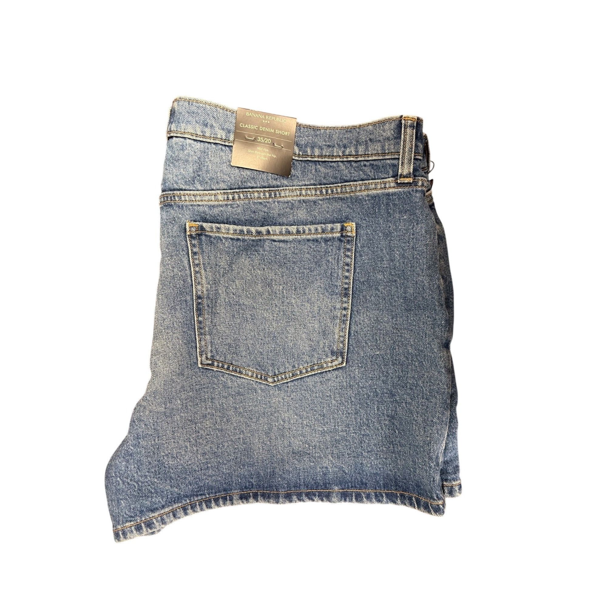 Banana Republic Banana Republic Classic Denim Shorts 35/20 Mid Rise Slim Fit Size 35" - 2 Thumbnail