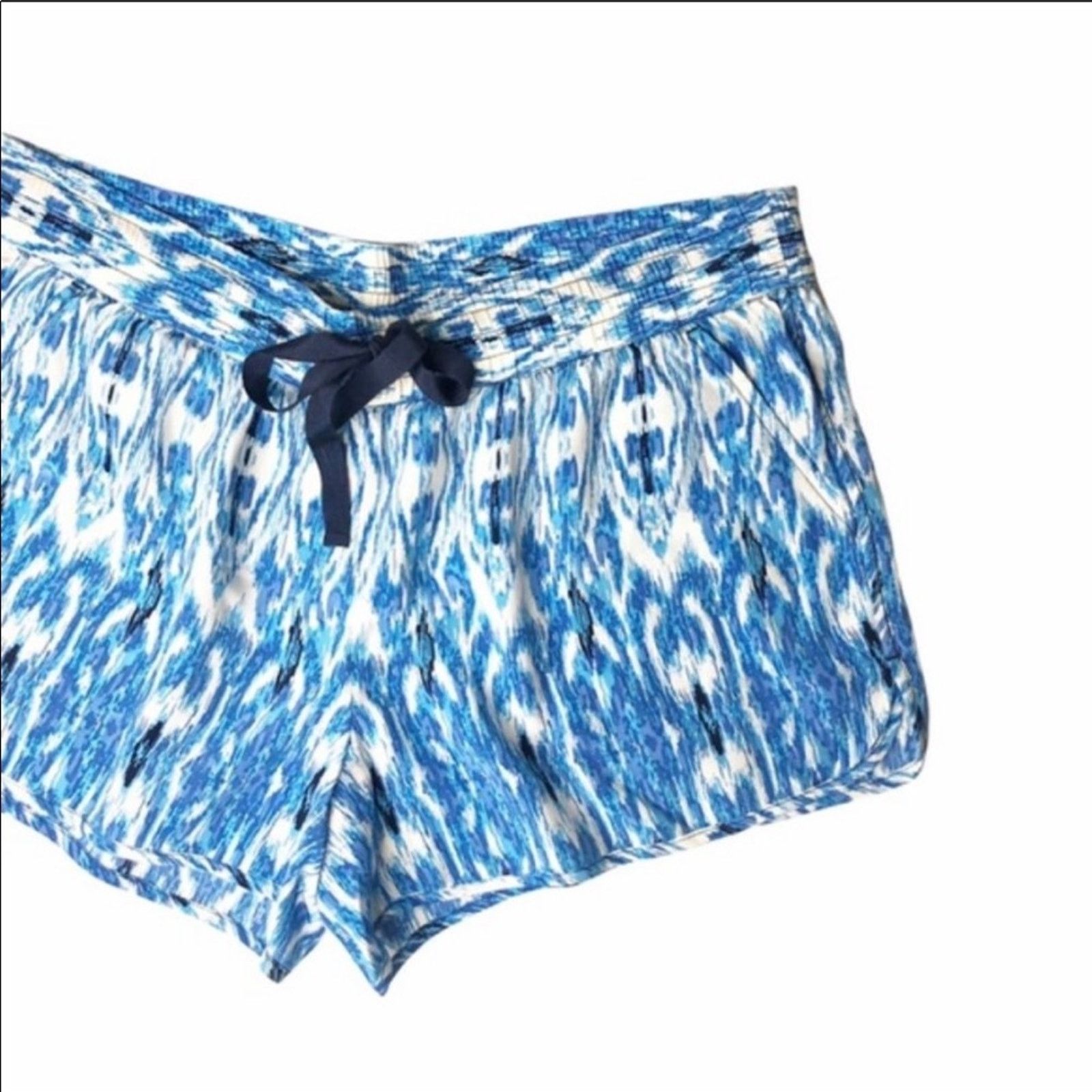 Joie JOIE Layana Printed Silk Drawstring Shorts Blue White Print Size 27" / US 4 / IT 40 - 2 Thumbnail