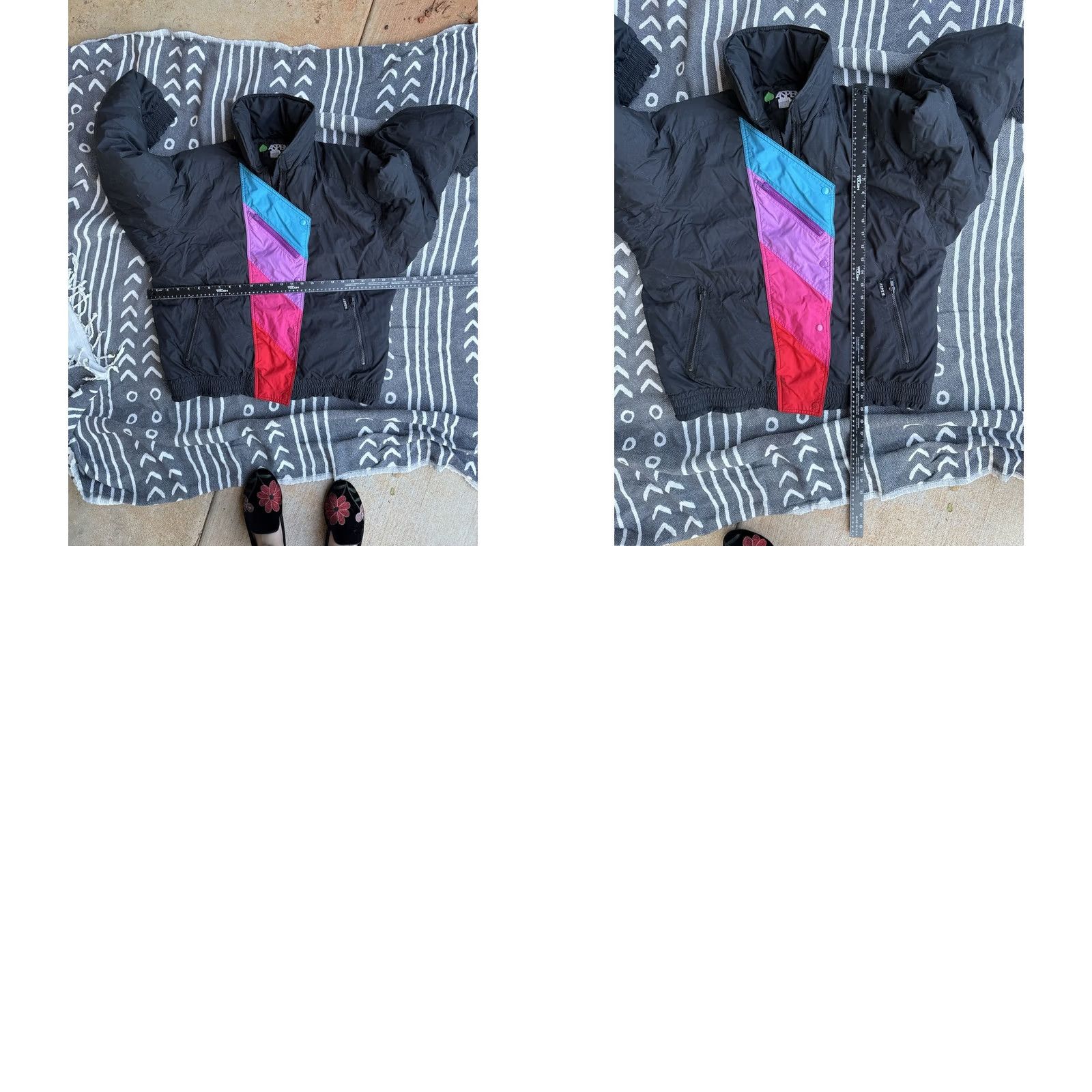 Rainbow VINTAGE Aspen Rainbow Front Trim Zip and Snap Puffer Jacket 90s Black L Mens Womens Size L / US 10 / IT 46 - 8 Thumbnail