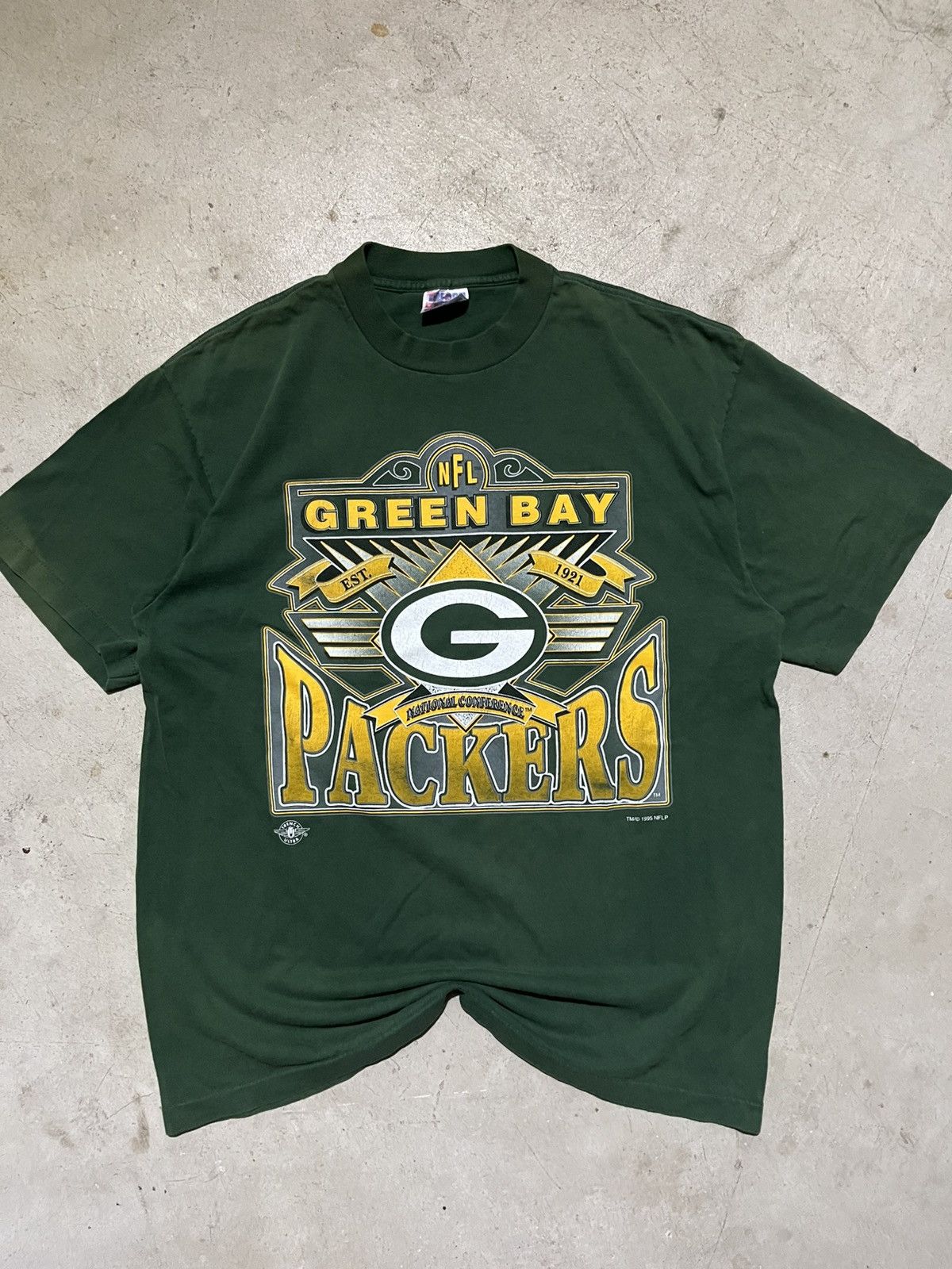 Trench USA 1995 green bay packers tee shirt Size US XL / EU 56 / 4 - 1 Thumbnail