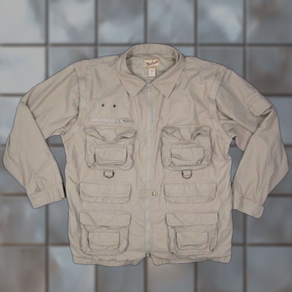 Vintage VINTAGE WOOLRICH Men's Safari Jacket Beige Canvas Zip Off Sleeve Large Size US L / EU 52-54 / 3 - 1 Thumbnail