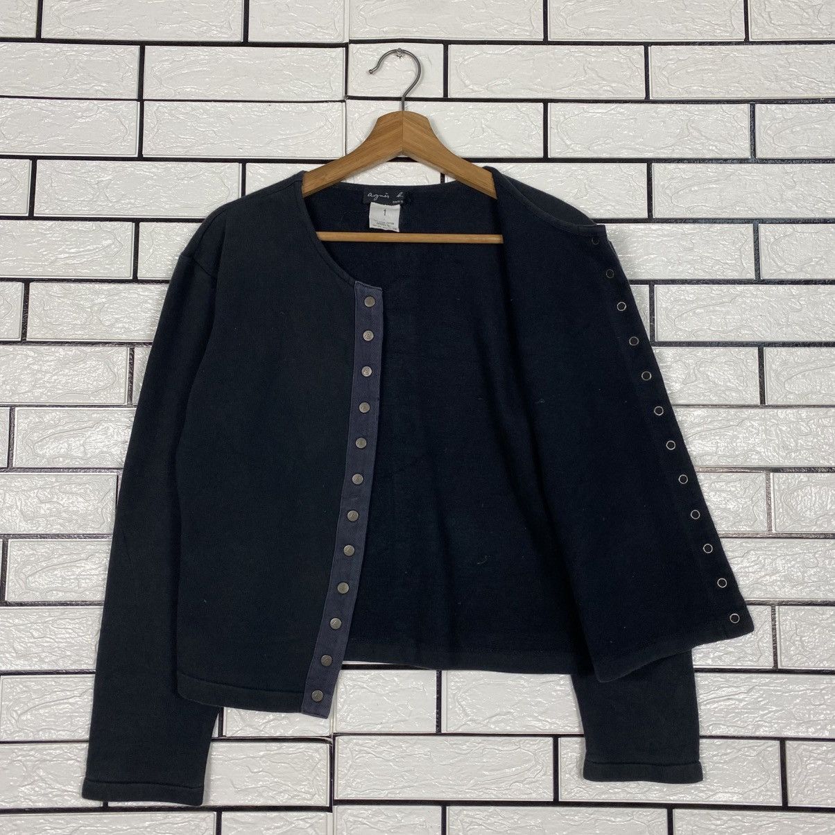 agnes b. 📌Vintage Cardigan Snap Button Agnes B. Military Design Size US M / EU 48-50 / 2 - 12 Thumbnail