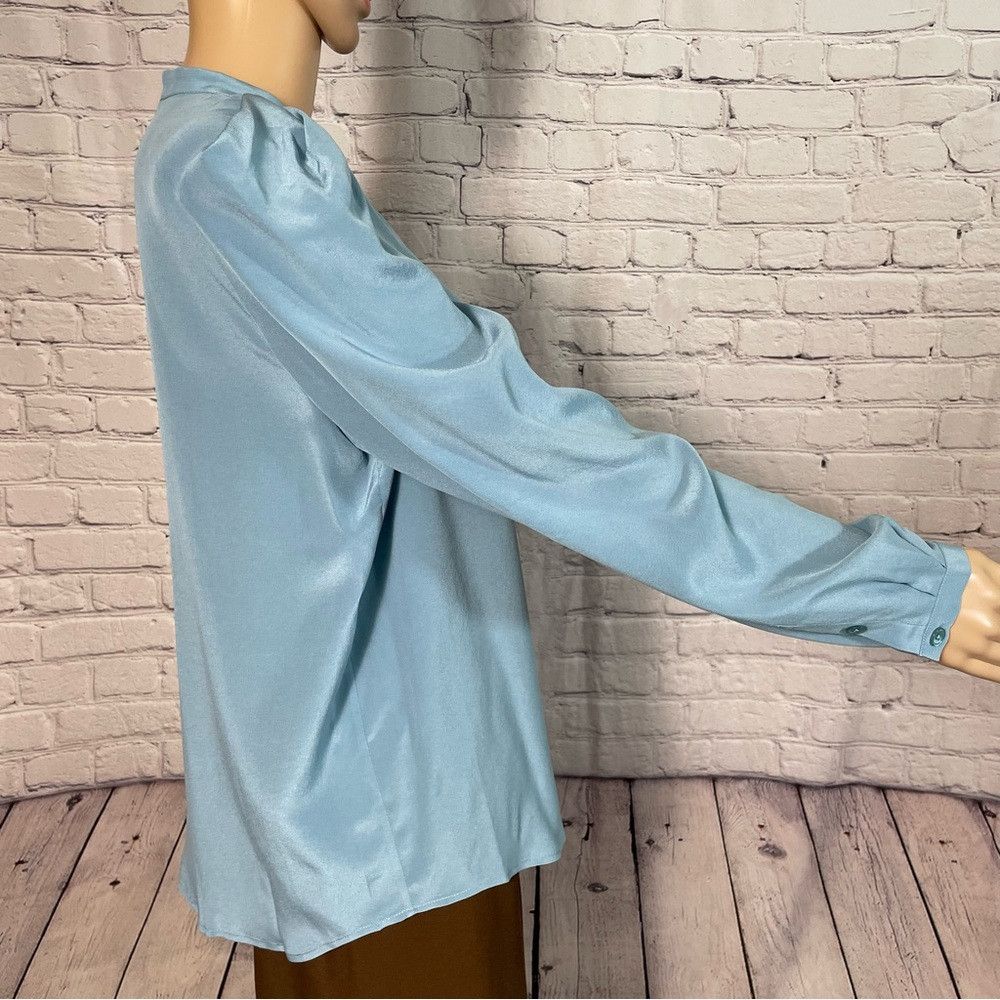 Joie NWT New $278 Joie Eldridge Blue Silk Blouse Size M Size M / US 6-8 / IT 42-44 - 4 Thumbnail