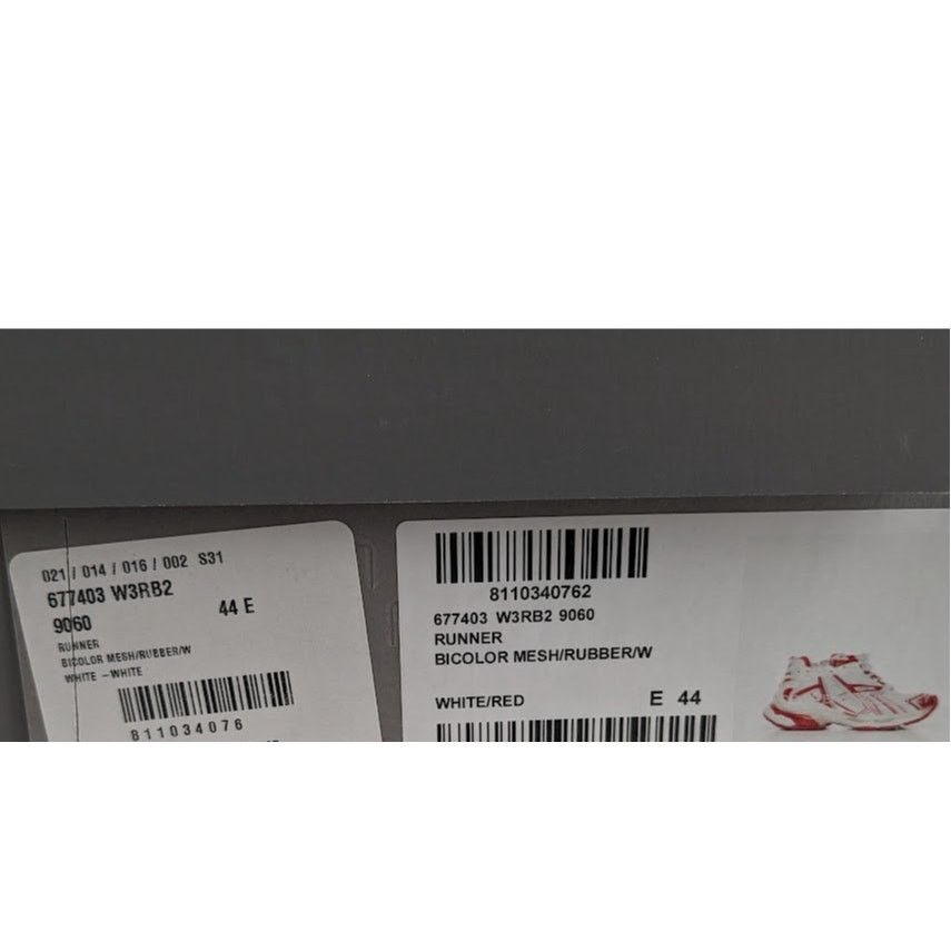 Balenciaga o1rshd1 Bicolor Mesh Runner in White/Red Size US 11 / EU 44 - 13 Thumbnail