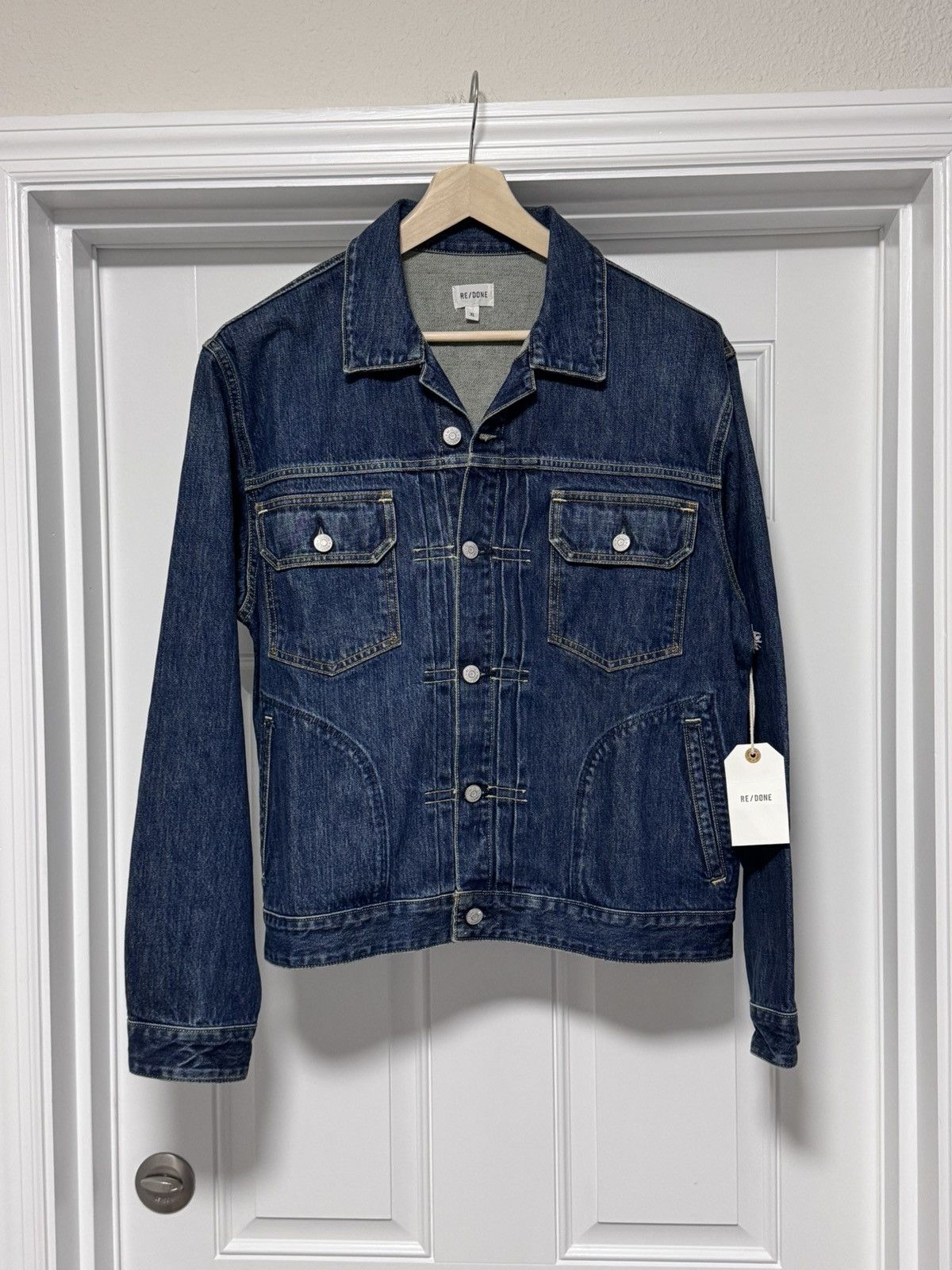 RE/DONE NWT RE/DONE Men’s Classic Denim Jacket 1 Year Wear Blue XL Size US XL / EU 56 / 4 - 3 Thumbnail