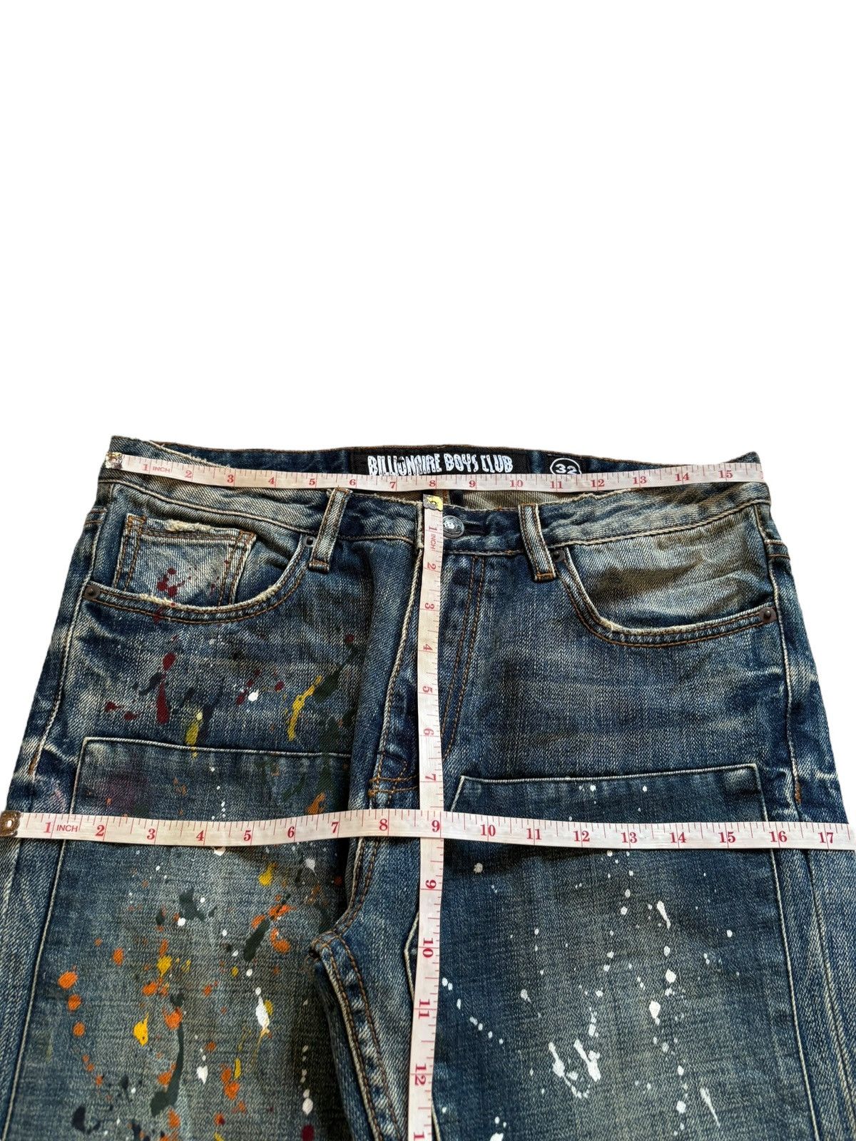 Billionaire Boys Club × Japanese Brand Vintage Billionaire Boy Club Mud Wash Paint Distressed Jeans Size US 32 / EU 48 - 13 Thumbnail