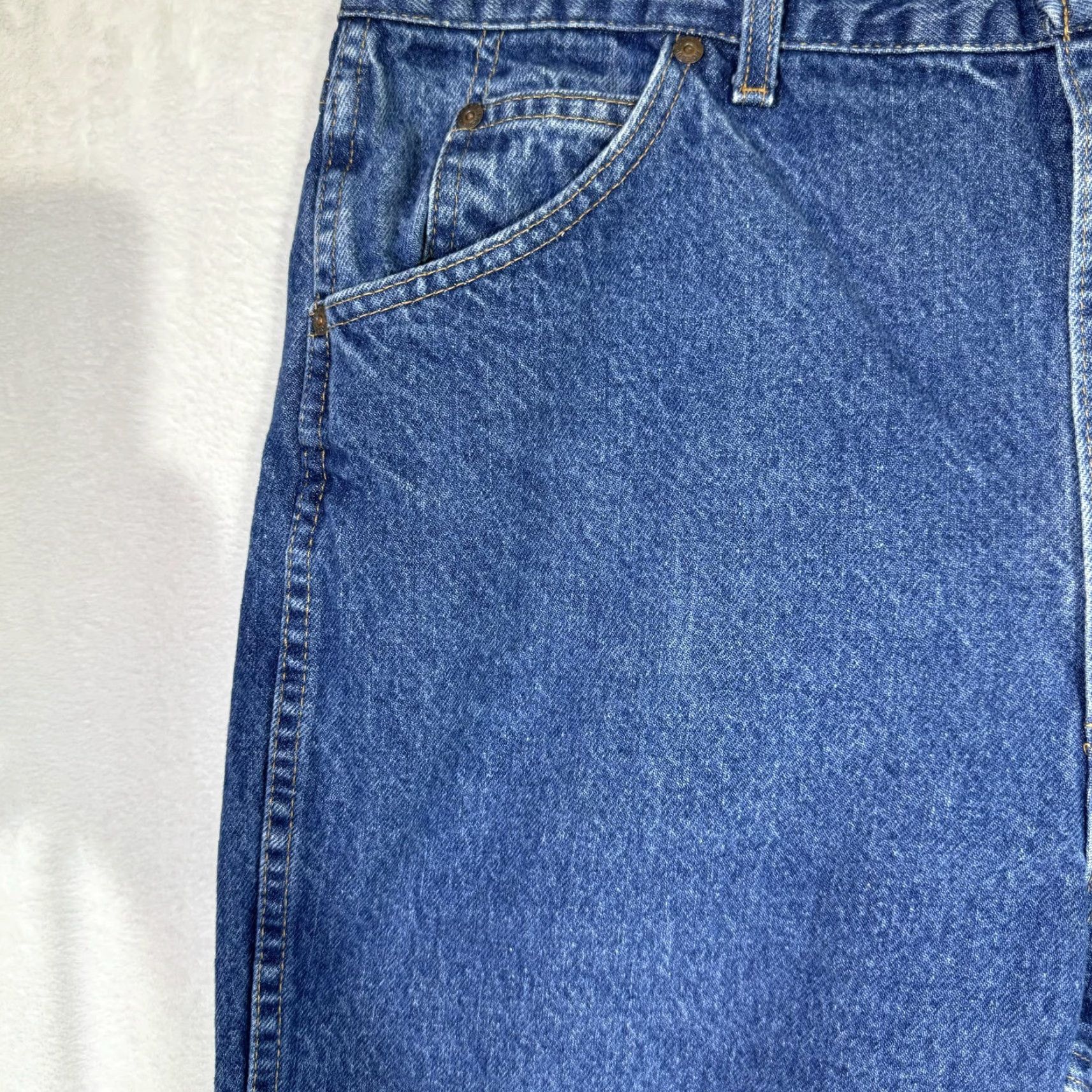 Vintage VINTAGE Roebucks Jeans Mens 34x34 Blue Denim Made USA High Rise Straight 90s Size US 38 / EU 54 - 3 Thumbnail