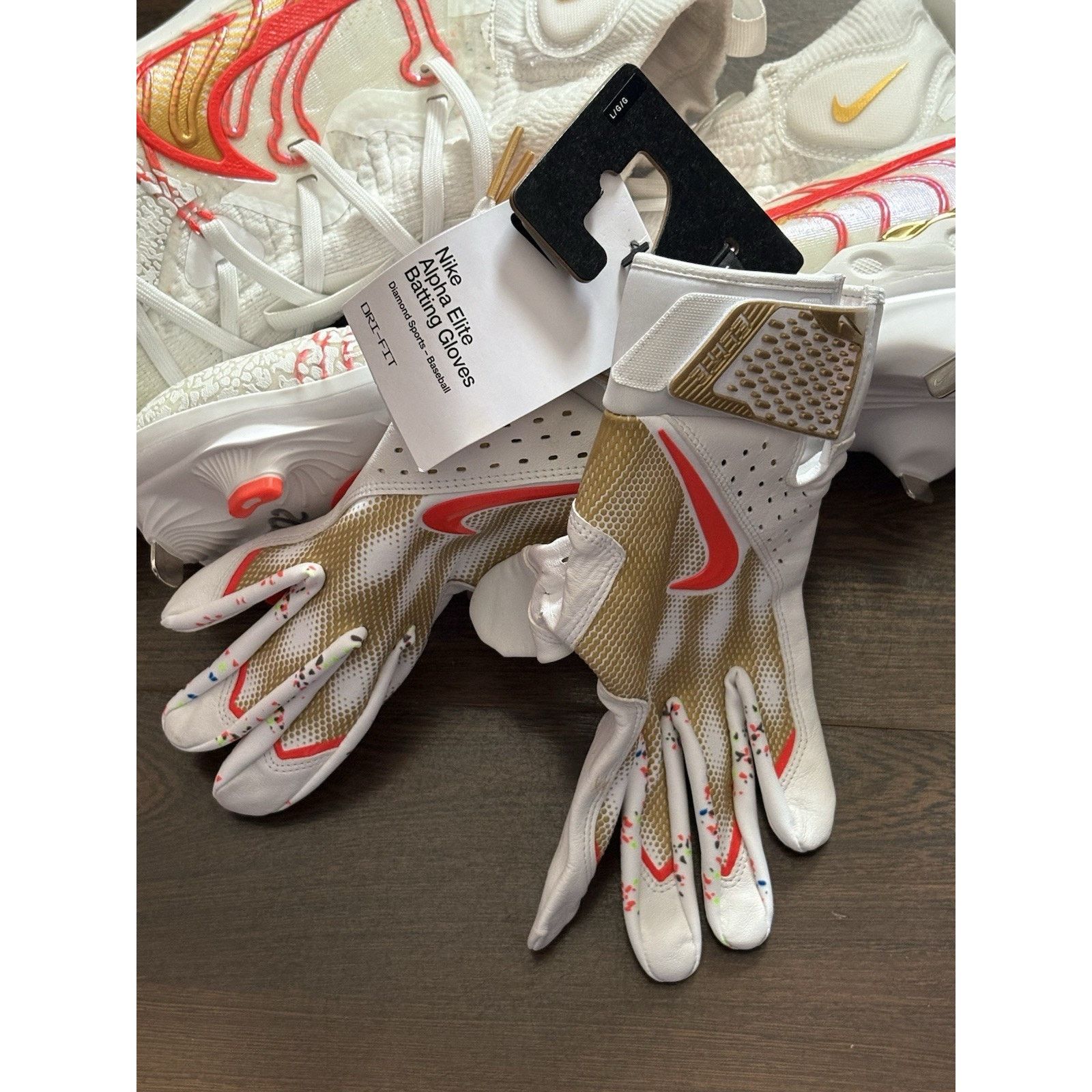 Nike Rare Nike Alp Elt Batt Glov NXT Playoff Pack Sheep Skin Sz L Size ONE SIZE - 1 Thumbnail