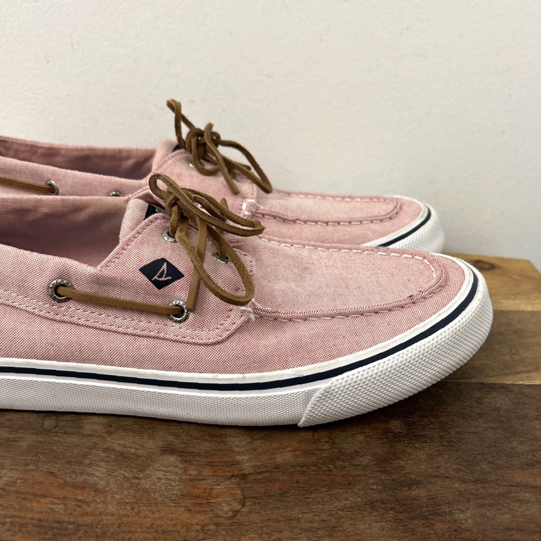 Sperry Sperry Top Sider Mens Boat Shoes Pink Canvas 2 Eye Lace Up Size 12 Mens Shoes Size US L / EU 52-54 / 3 - 3 Thumbnail