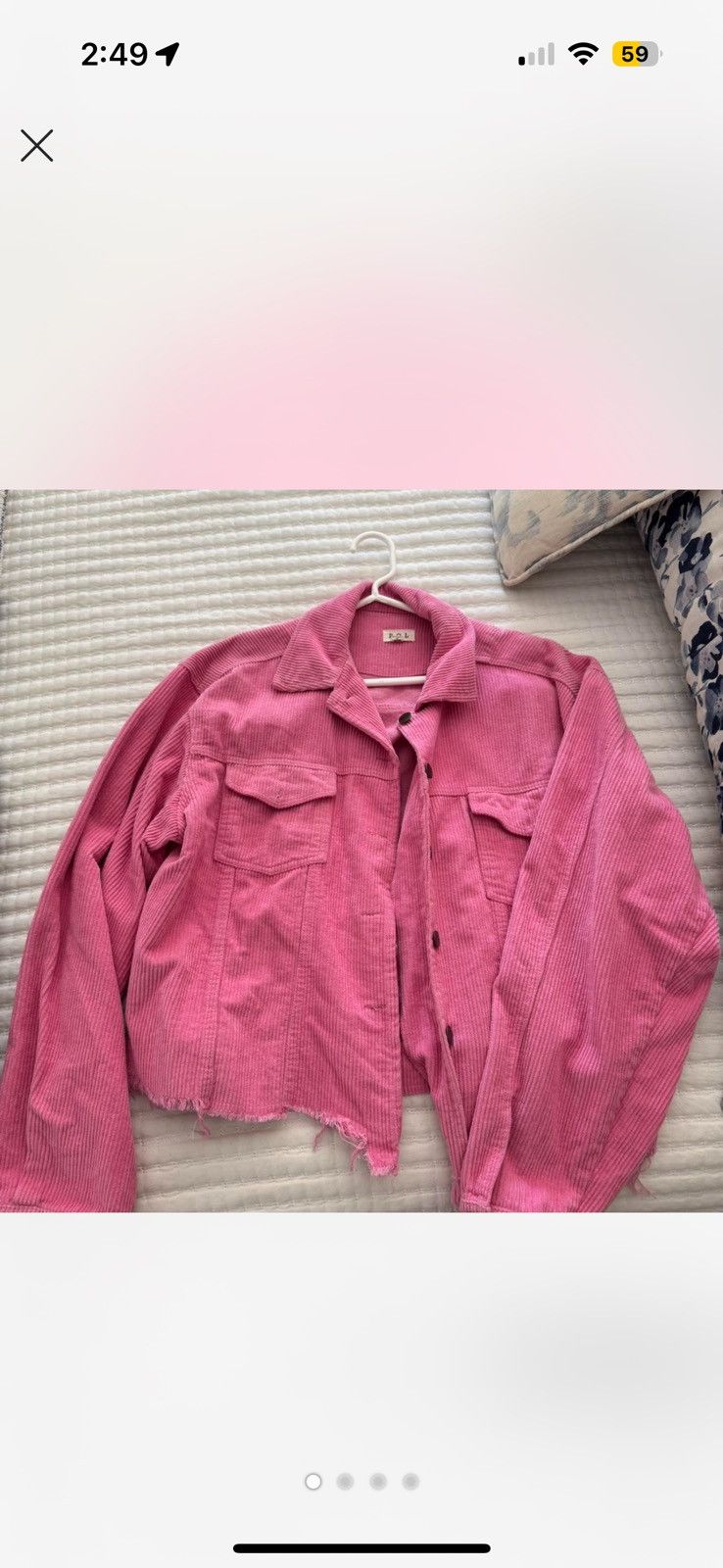 POL Pink Worn Denim Jacket