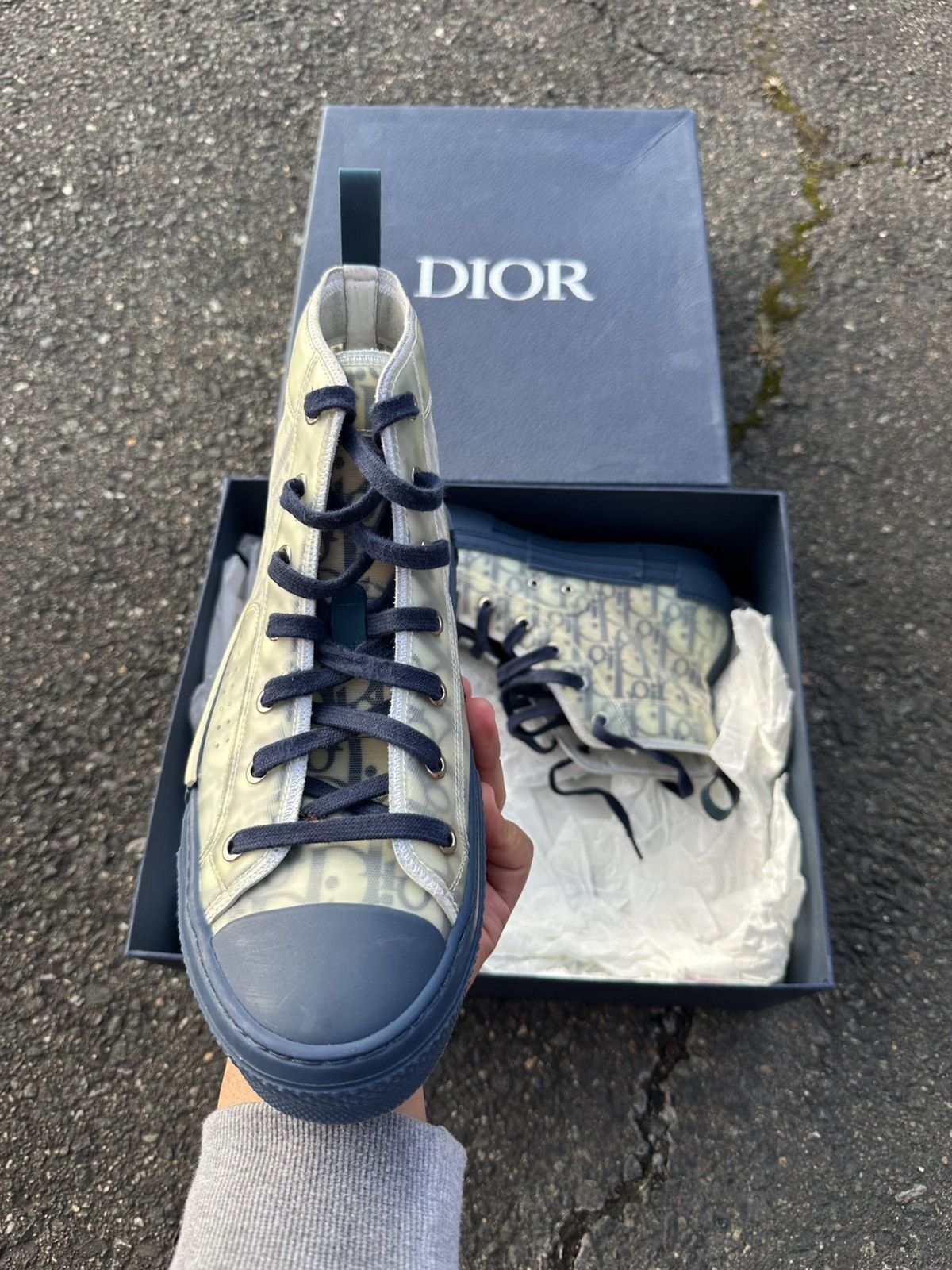 Dior Dior B23 White/Blue Size US 8 / EU 41 - 2 Thumbnail