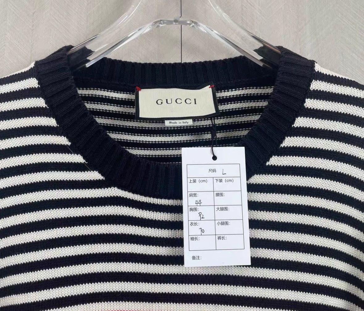 Gucci Gucci Classic double G black and white red color block knit Size US L / EU 52-54 / 3 - 3 Thumbnail