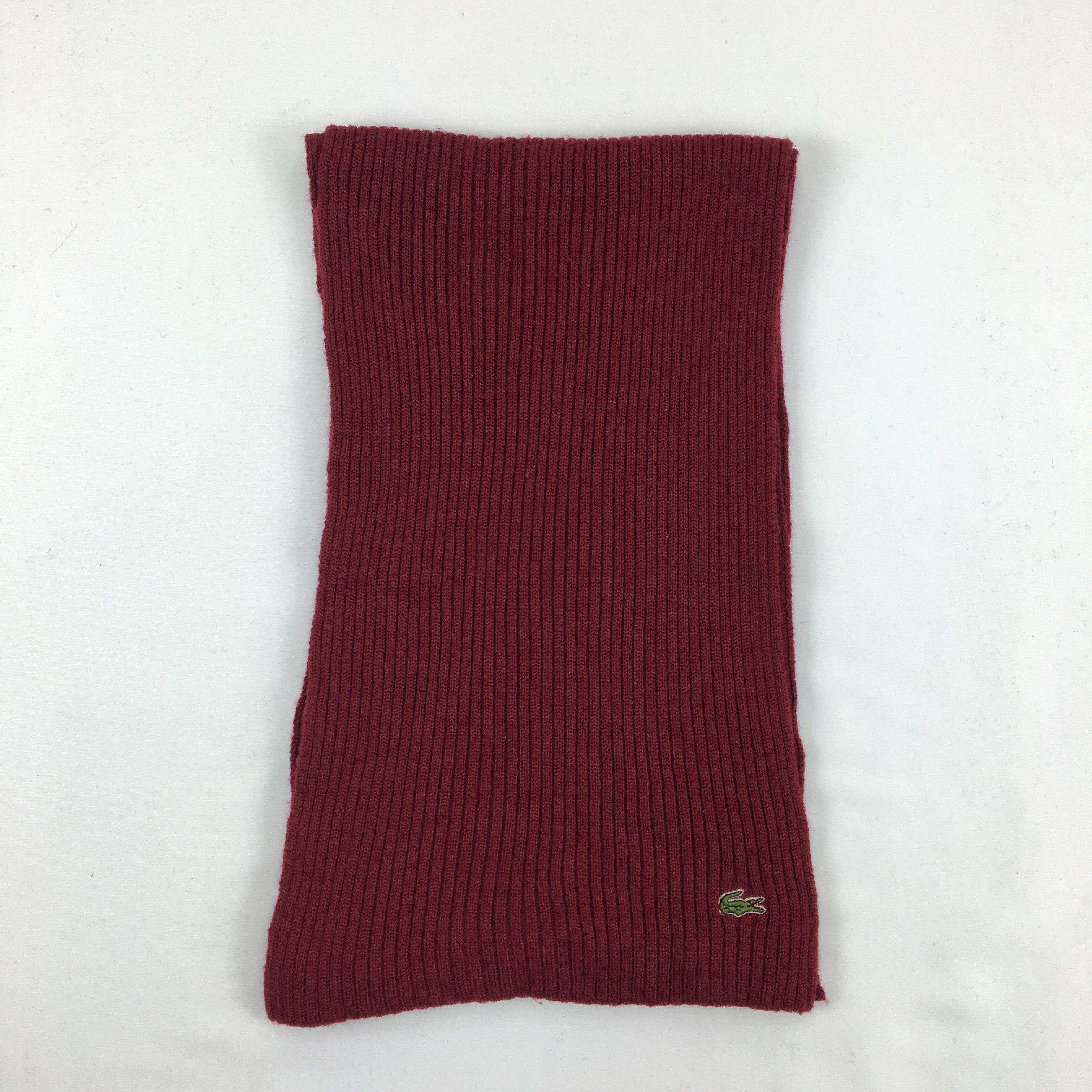 Lacoste Vintage Lacoste Muffler Wool Ribbed Scarves Size ONE SIZE - 2 Thumbnail