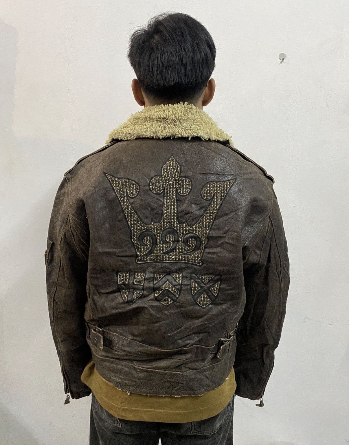 Japanese Brand 90’s Yoshiyuki Konoshi Flight Leather Jacket Size US L / EU 52-54 / 3 - 1 Thumbnail