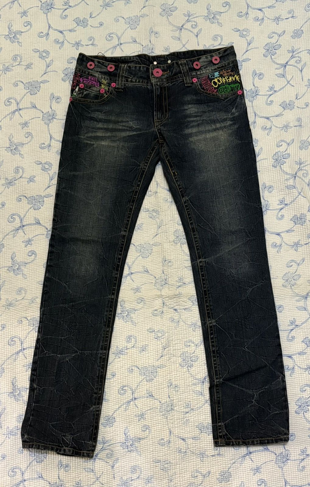 Japanese Brand Japanese Confidence Streetwear Distressed Denim Size US 32 / EU 48 - 2 Thumbnail