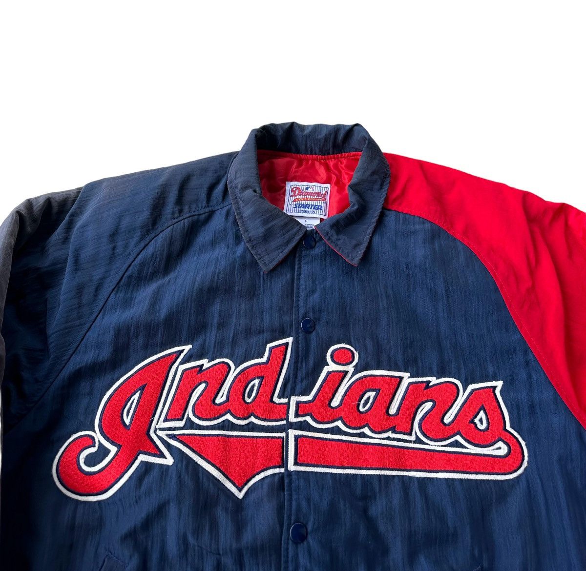 Starter Sunfaded MLB Indians snap button bomber jacket Size US L / EU 52-54 / 3 - 3 Thumbnail
