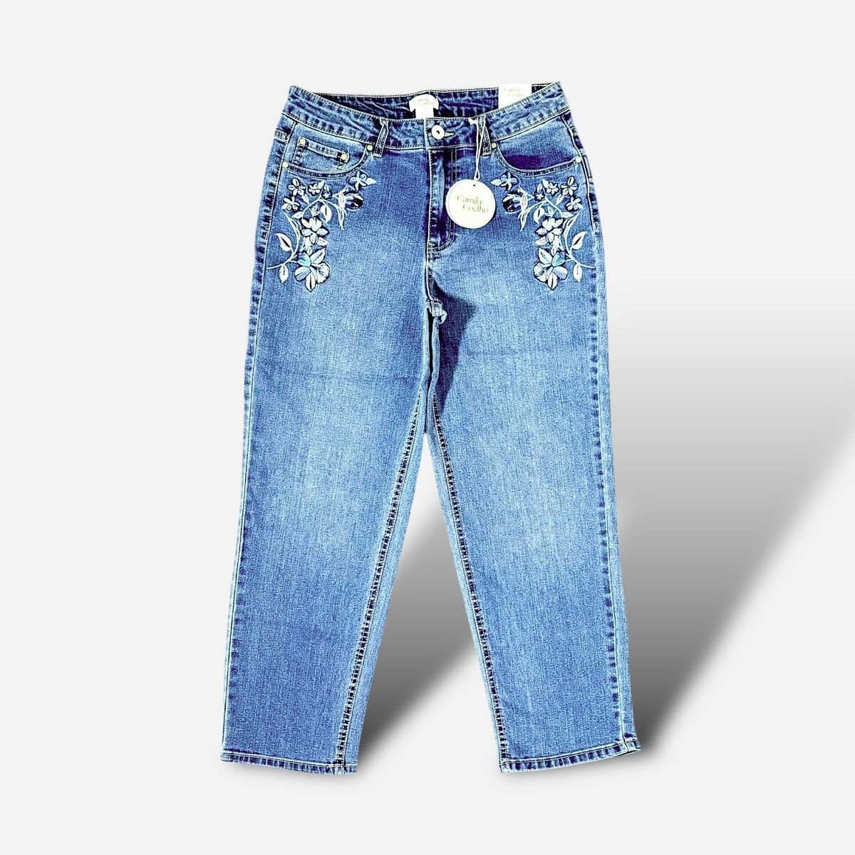 Camila Coelho Camila Coelho Women’s Blue Straight Ankle Jeans Sz 8 Size 30" / US 8 / IT 44 - 6 Thumbnail