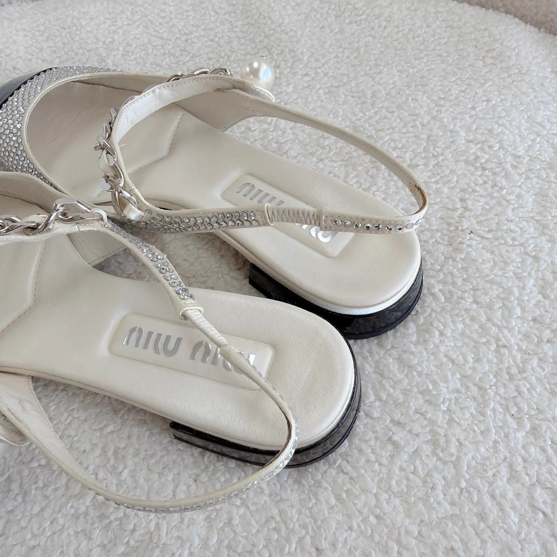 Miu Miu MIU MIU Crystal-Embellished Mary Jane Shoes 36.5 Size US 6 / IT 36 - 6 Thumbnail