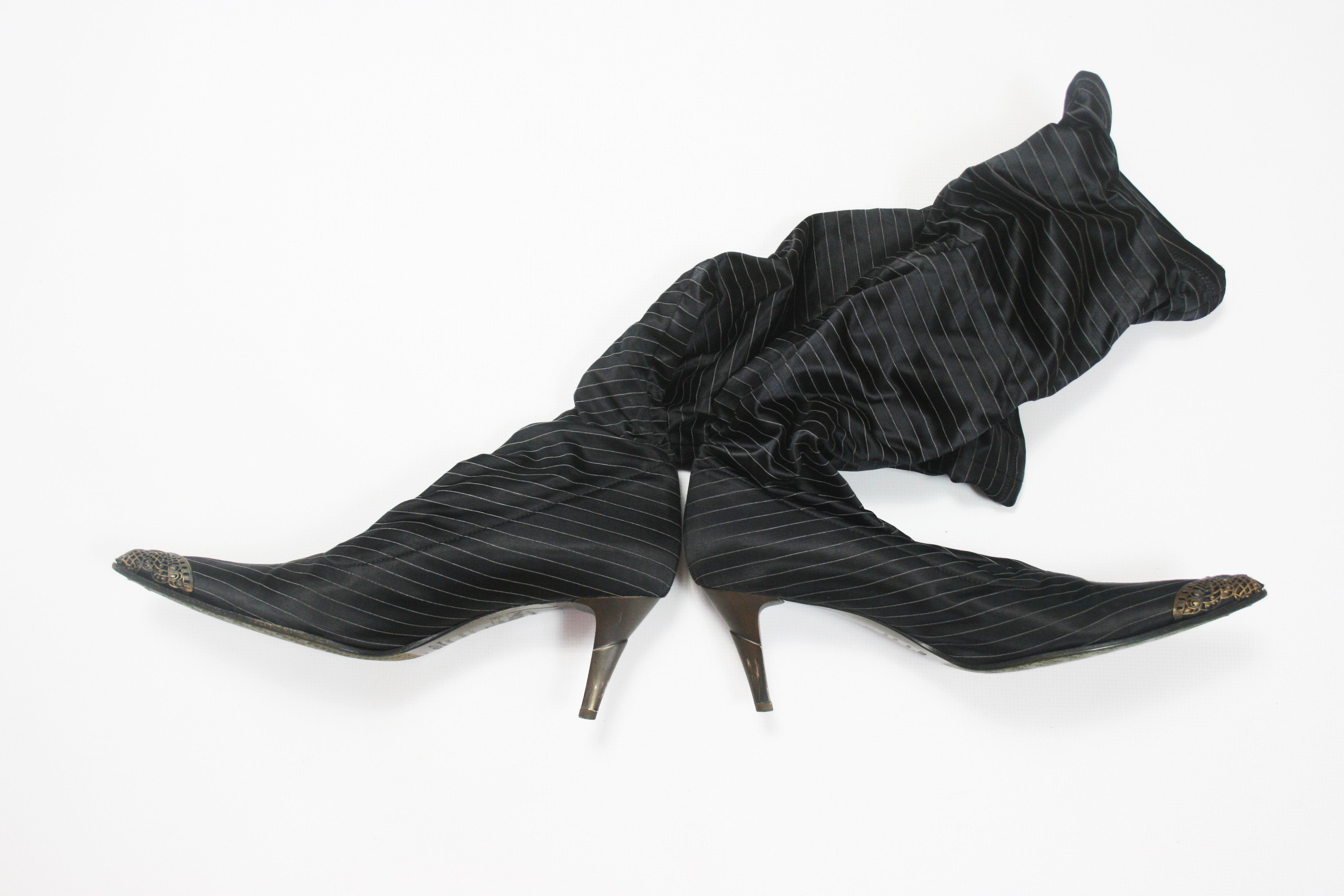 Other Dibrera By Paolo Zanoli Y2K Butterfly Stretch Heeled Boots Size US 7 / IT 37 - 3 Thumbnail
