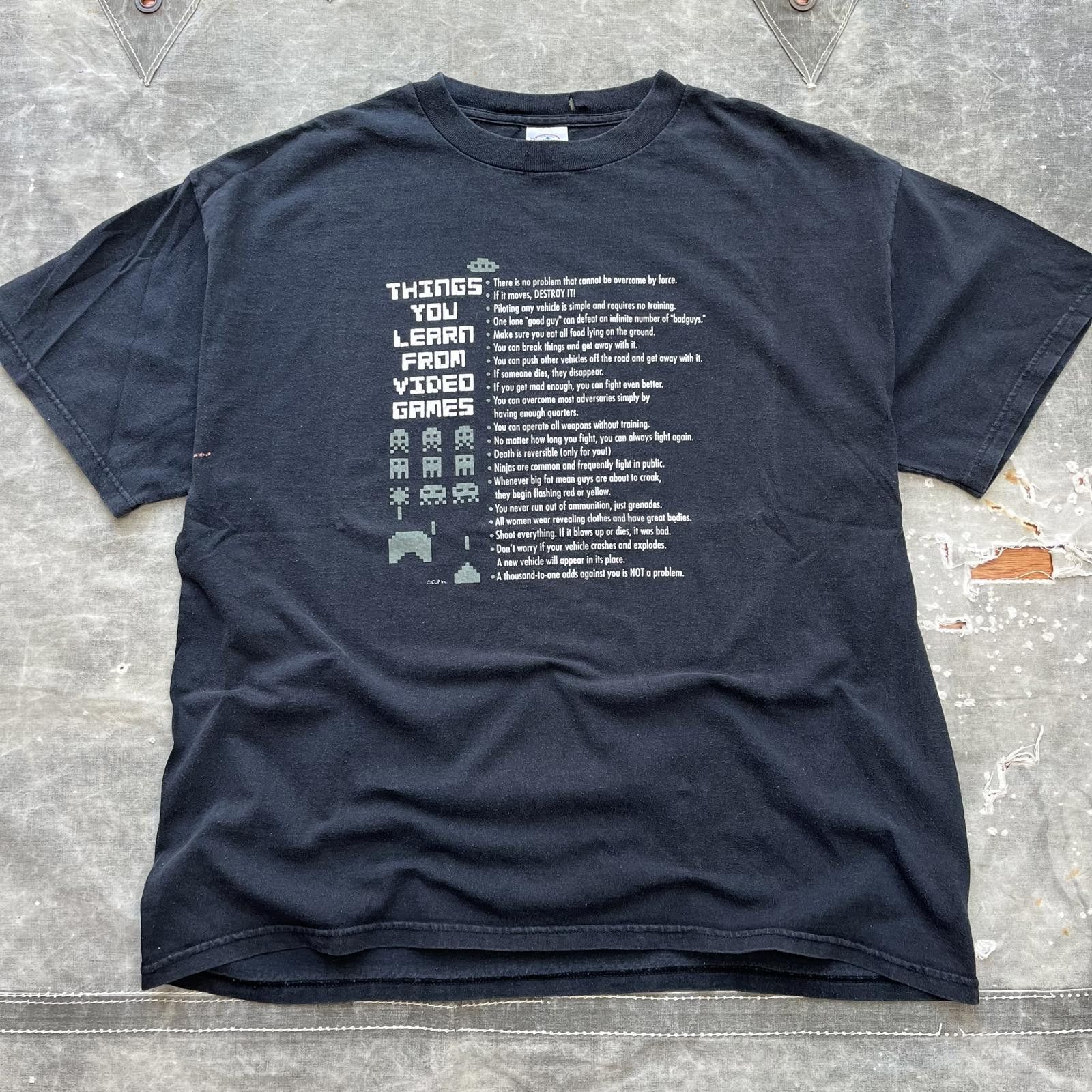 Delta × Vintage Vintage Arcade Things You Learn From Video Games Funny Shirt Size US XL / EU 56 / 4 - 1 Thumbnail
