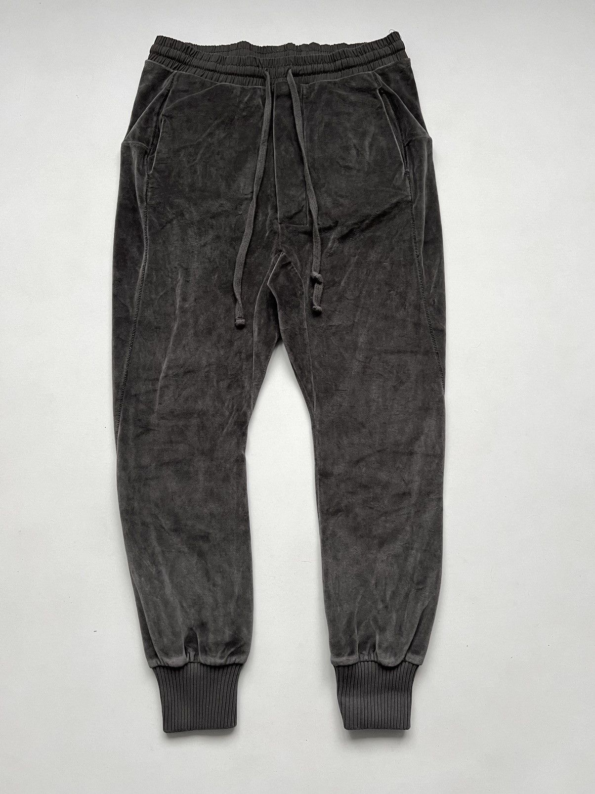 Thom Krom Thom Krom Velvet Drop Crotch Sweatpants in Taupe Size US 31 - 8 Thumbnail