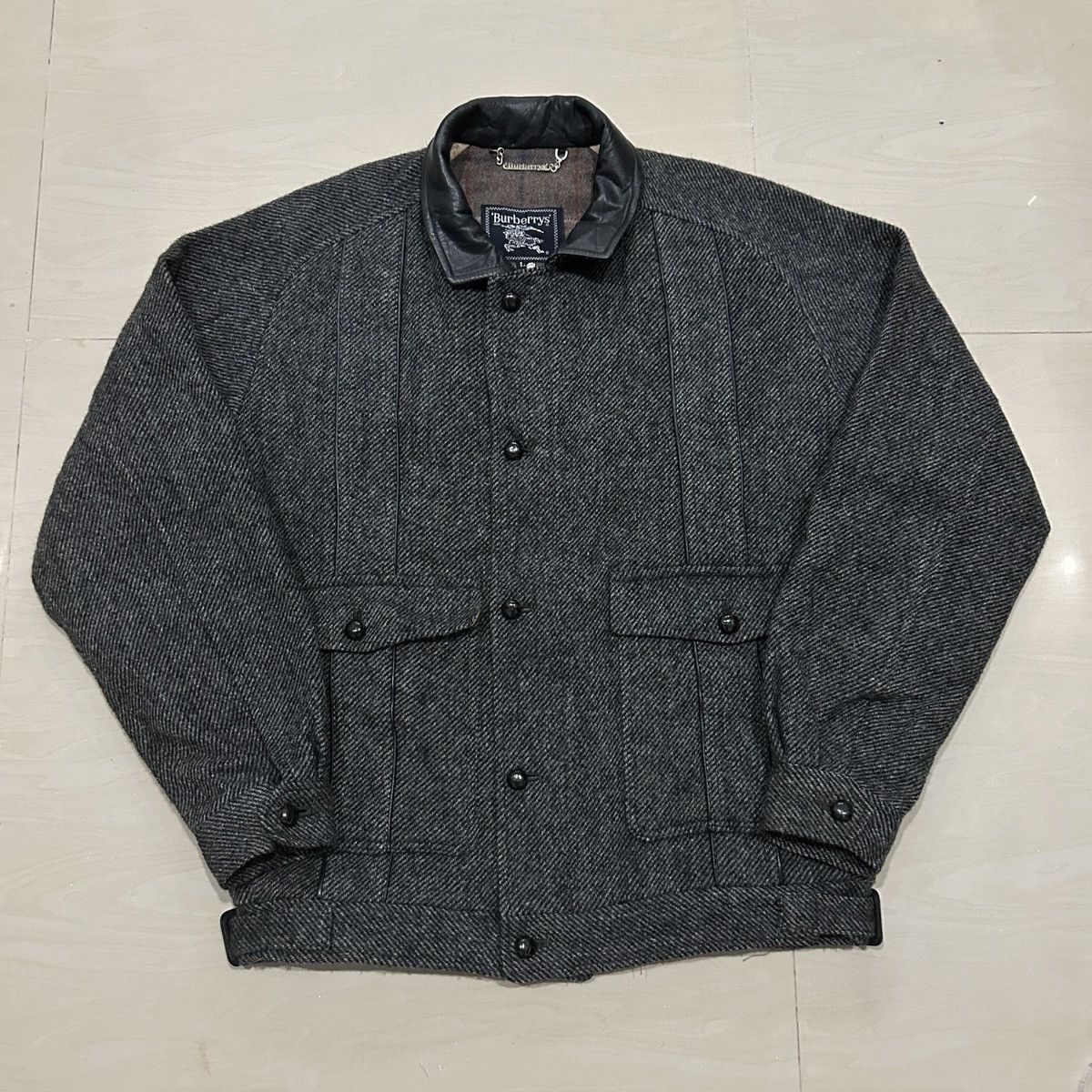 Burberry Vintage 90s Burberrys Wool Tweed Jacket Size US M / EU 48-50 / 2 - 1 Thumbnail