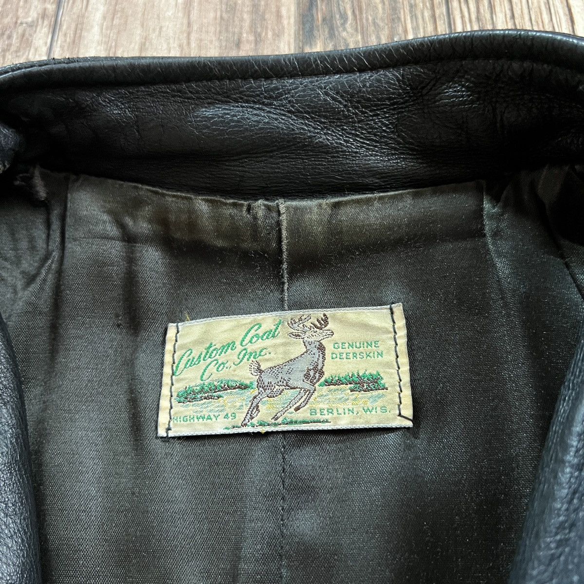 Vintage Deerskin Cafe Racer Black Motorcycle Jacket Size US L / EU 52-54 / 3 - 4 Thumbnail