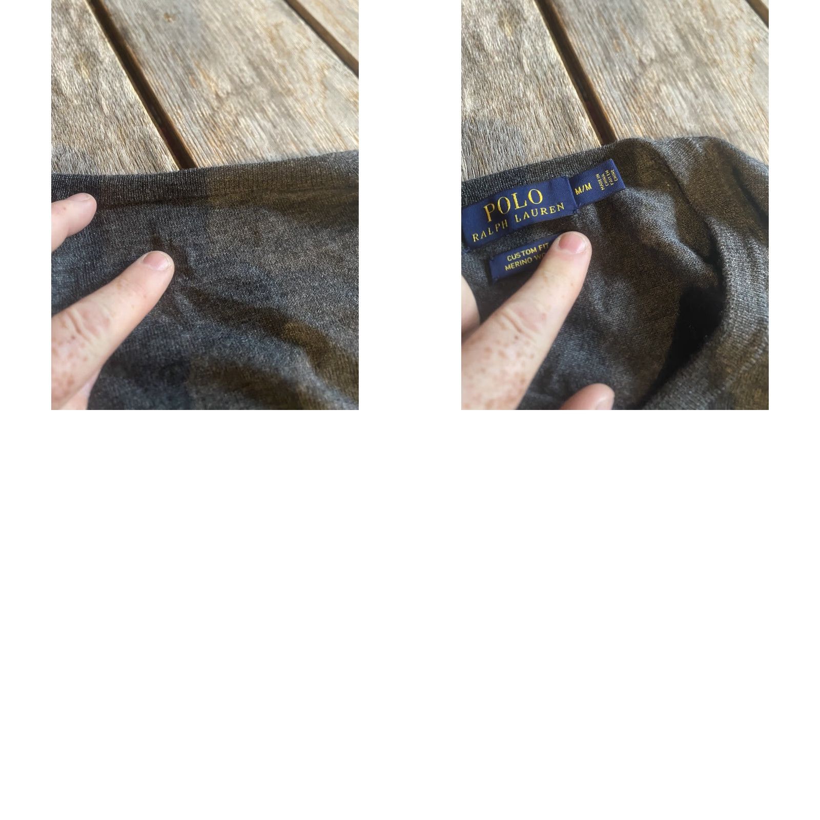 Polo Ralph Lauren **Polo Ralph Lauren Mens Medium Gray Wool Long Sleeve V-Neck Sweater** User: **Polo Ralph Lauren Mens Medium Gray Long Sleeve V-Neck Wool Sweater** Size US M / EU 48-50 / 2 - 8 Thumbnail
