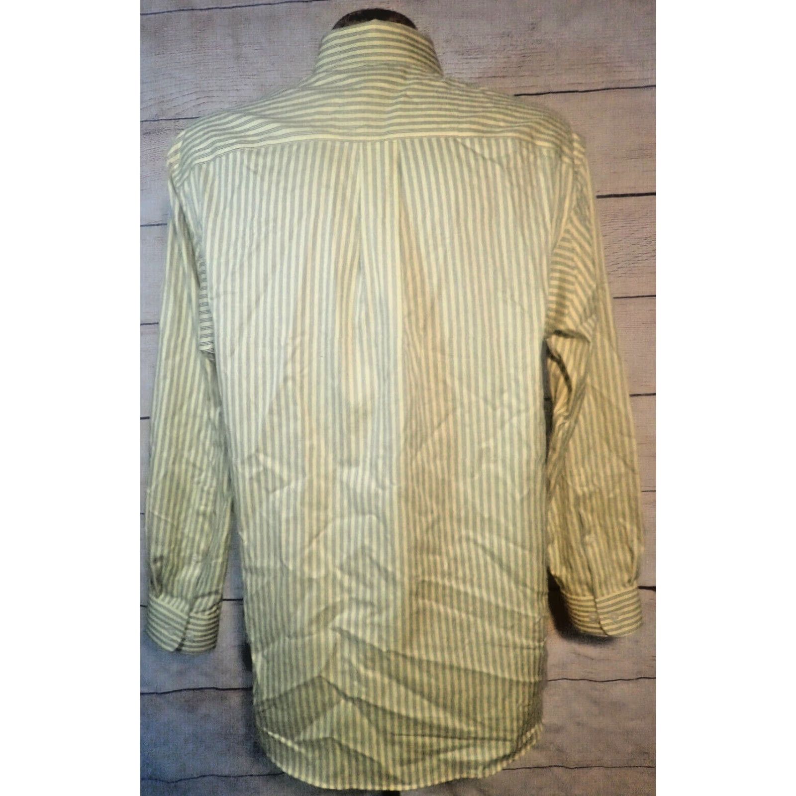 Vintage Duluth Trading Men's Wrinkle Fighter Button-Up Shirt, Relaxed Fit, Yellow Stripe, Size M, Casual/Business, Long Sleeve, Cotton, Pocket, Modern, Mens Size US M / EU 48-50 / 2 - 3 Thumbnail