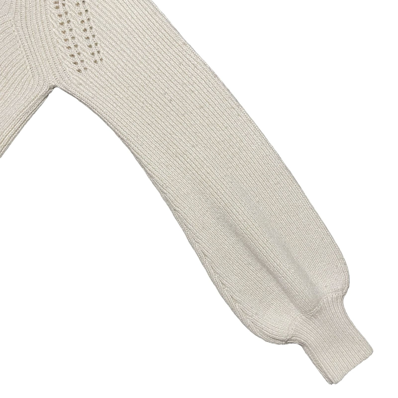 French Connection French Connection Mock Neck Openwork Knit Sweater Cream XS Size XS / US 0-2 / IT 36-38 - 4 Thumbnail