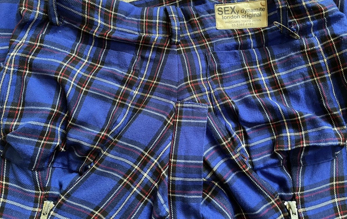 If Six Was Nine × Le Grande Bleu (L.G.B.) × Seditionaries Sexy Dynamite London Original Tartan Bondage Pant With Skirt Size US 33 - 14 Thumbnail