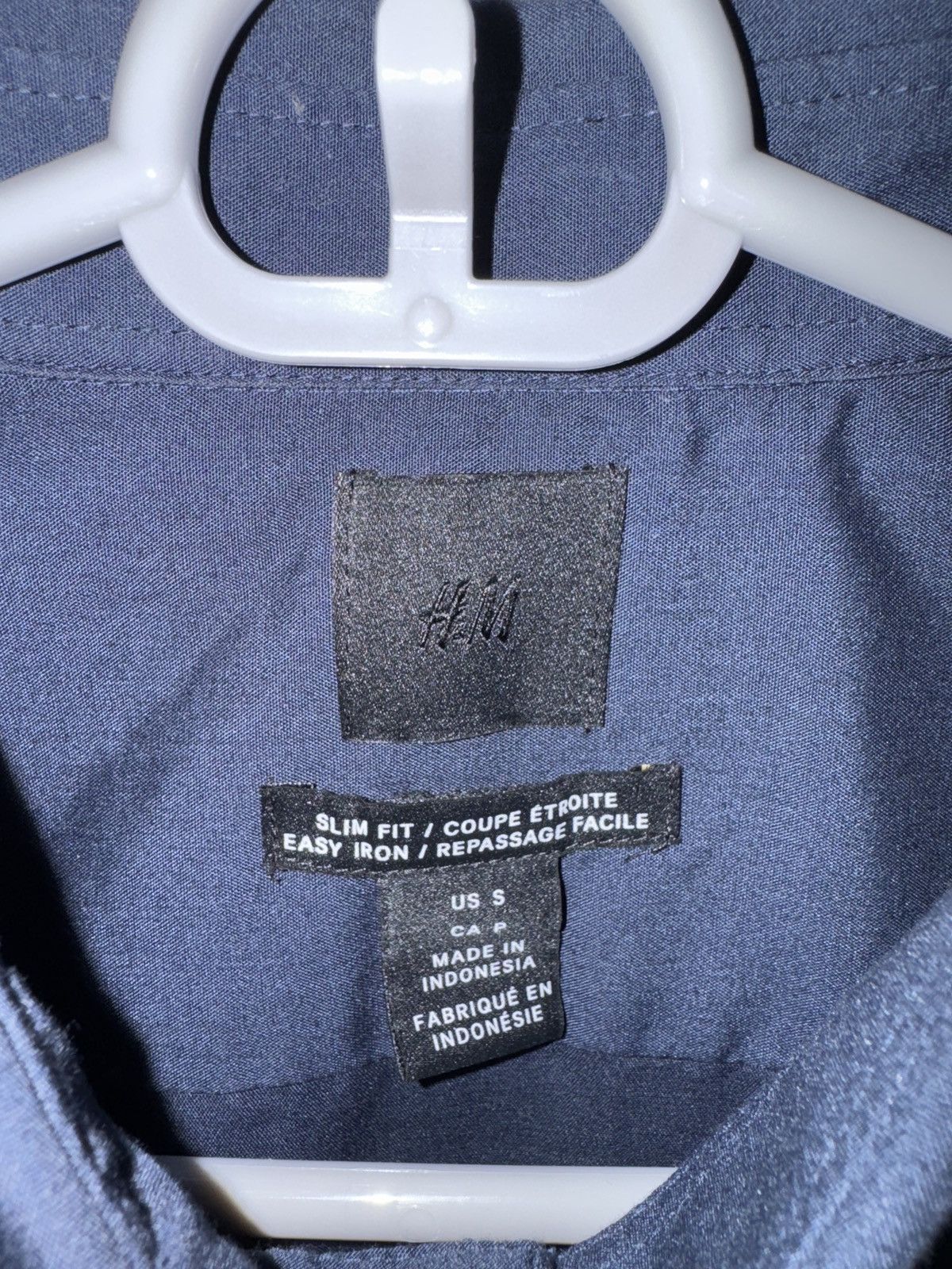 H&M H&M Navy Button Down Shirt Size 36S - 3 Thumbnail