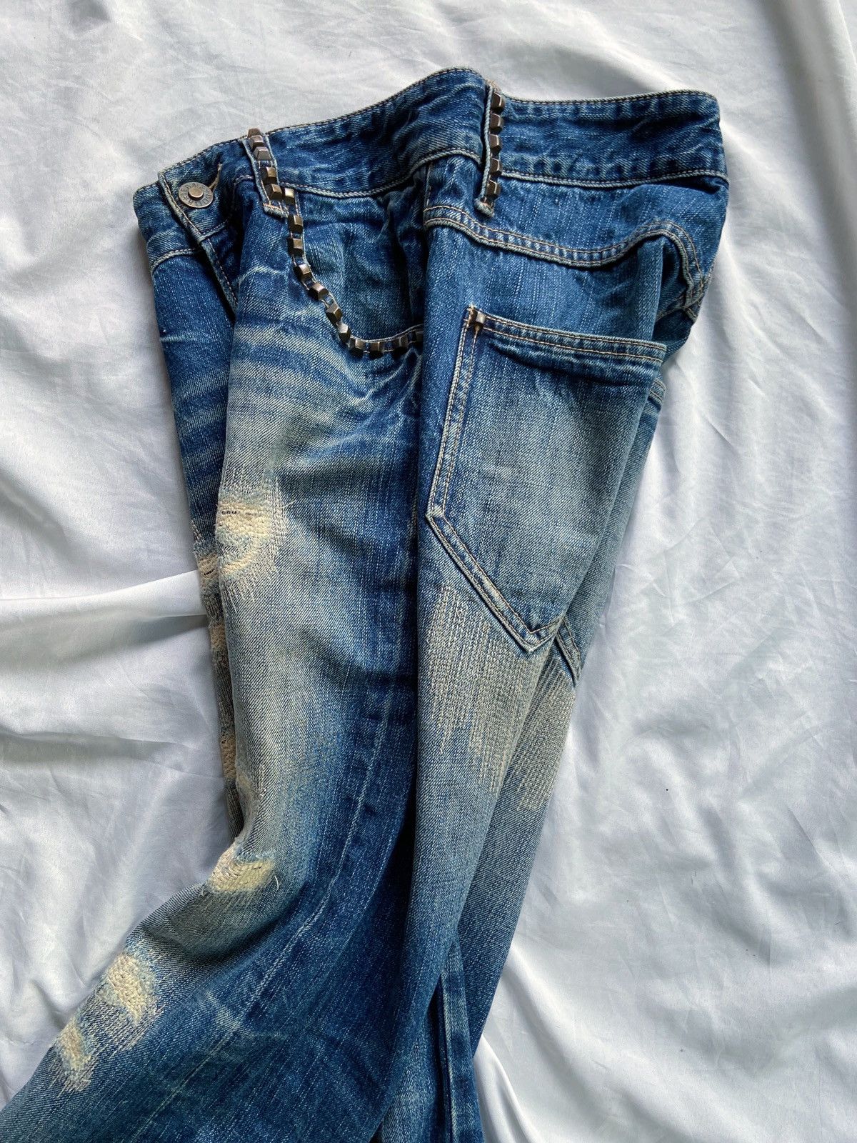 PPFM COOK JEANS #E99 DISTRESSED PUNK DENIM Size US 31 - 15 Thumbnail