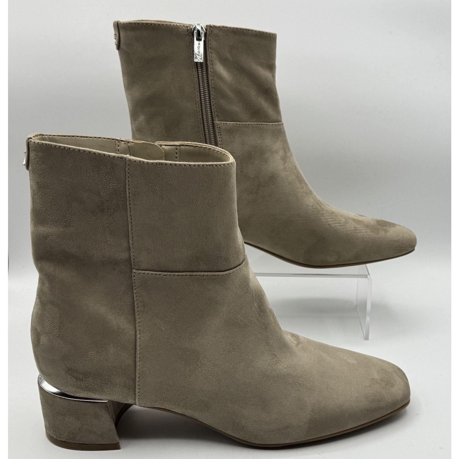 Calvin Klein Calvin Klein Womens Parry 3 Suede Ankle Zipper Boot, Taupe Size US 9.5 / IT 39.5 - 1 Thumbnail