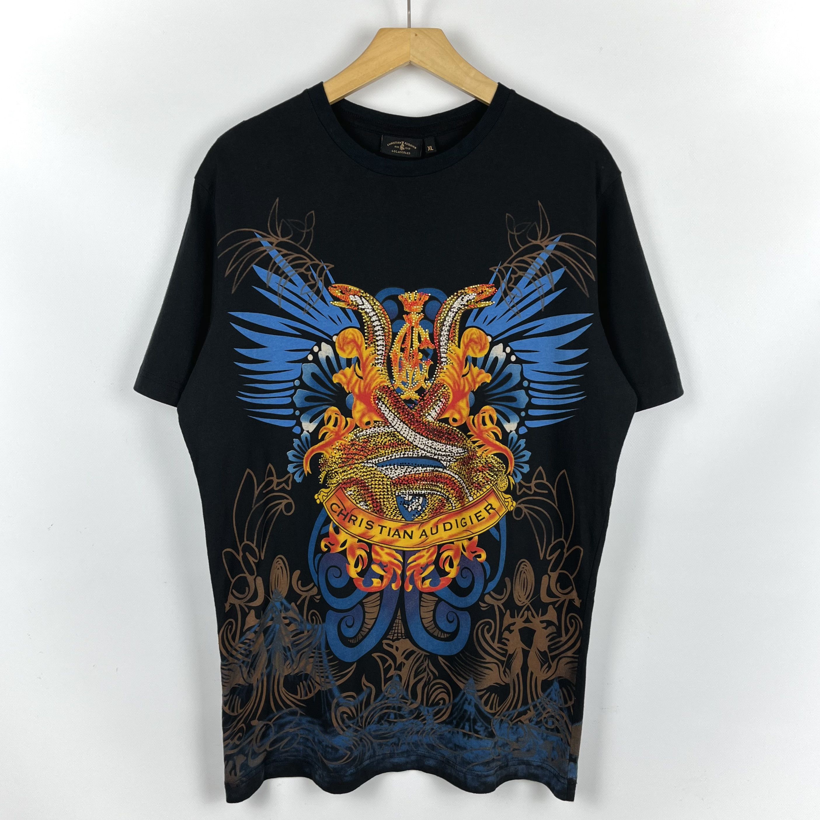 Christian Audigier Vintage Christian Audigier All Over Print Y2K T Shirt 00’s Size US L / EU 52-54 / 3 - 1 Thumbnail