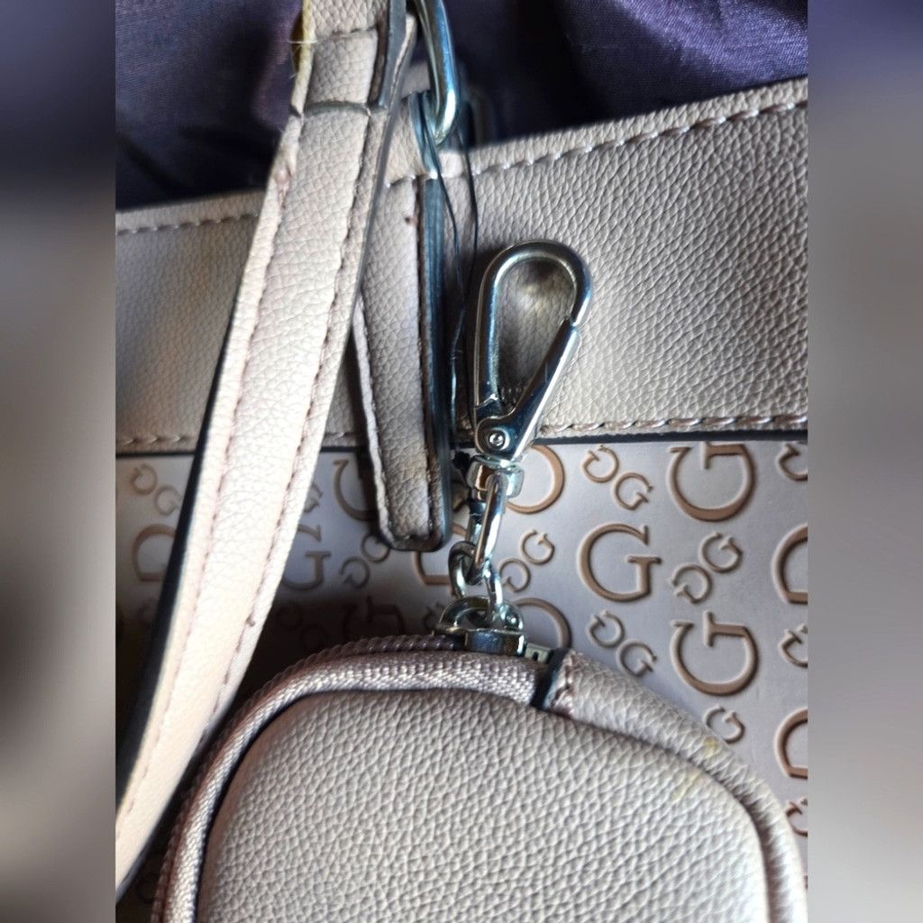 Guess Guess Light Pink Monogram Tote with Pouch Size ONE SIZE - 15 Thumbnail