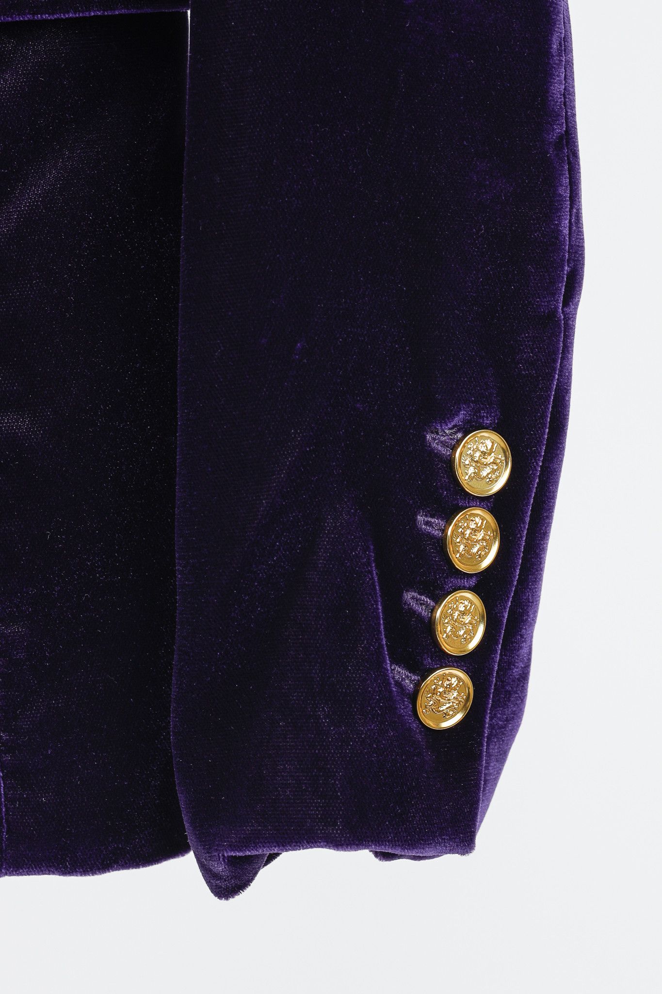 SMYTHE Smythe Purple Velvet Peaked Lapel Blazer Size S / US 4 / IT 40 - 7 Thumbnail