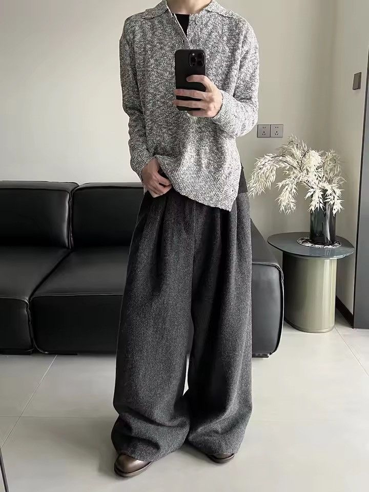 Other Casual Elegant Baggy Loose Textured High Waist Pants Size 26" / US 2 / IT 38 - 5 Thumbnail