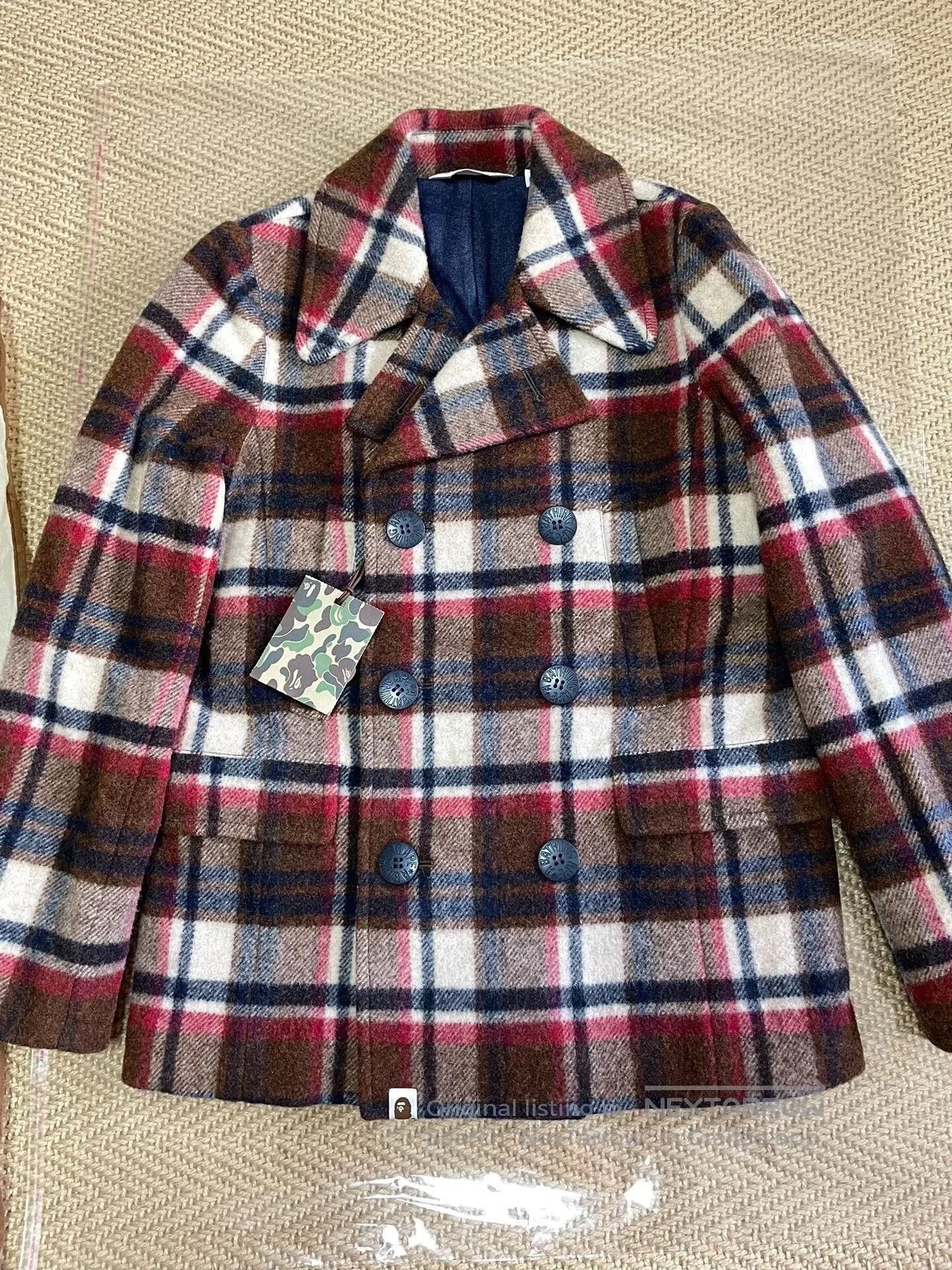 Bape bape check wool double-breasted coat. Size US S / EU 44-46 / 1 - 1 Thumbnail