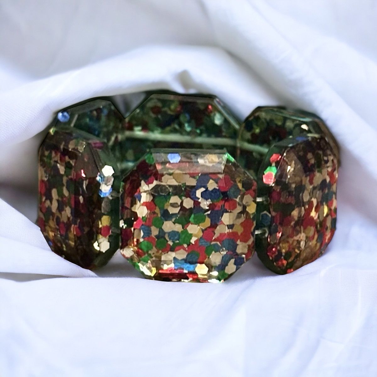 J.Crew J. Crew Crewcuts rainbow confetti glitter stretch bracelet Size ONE SIZE - 1 Thumbnail