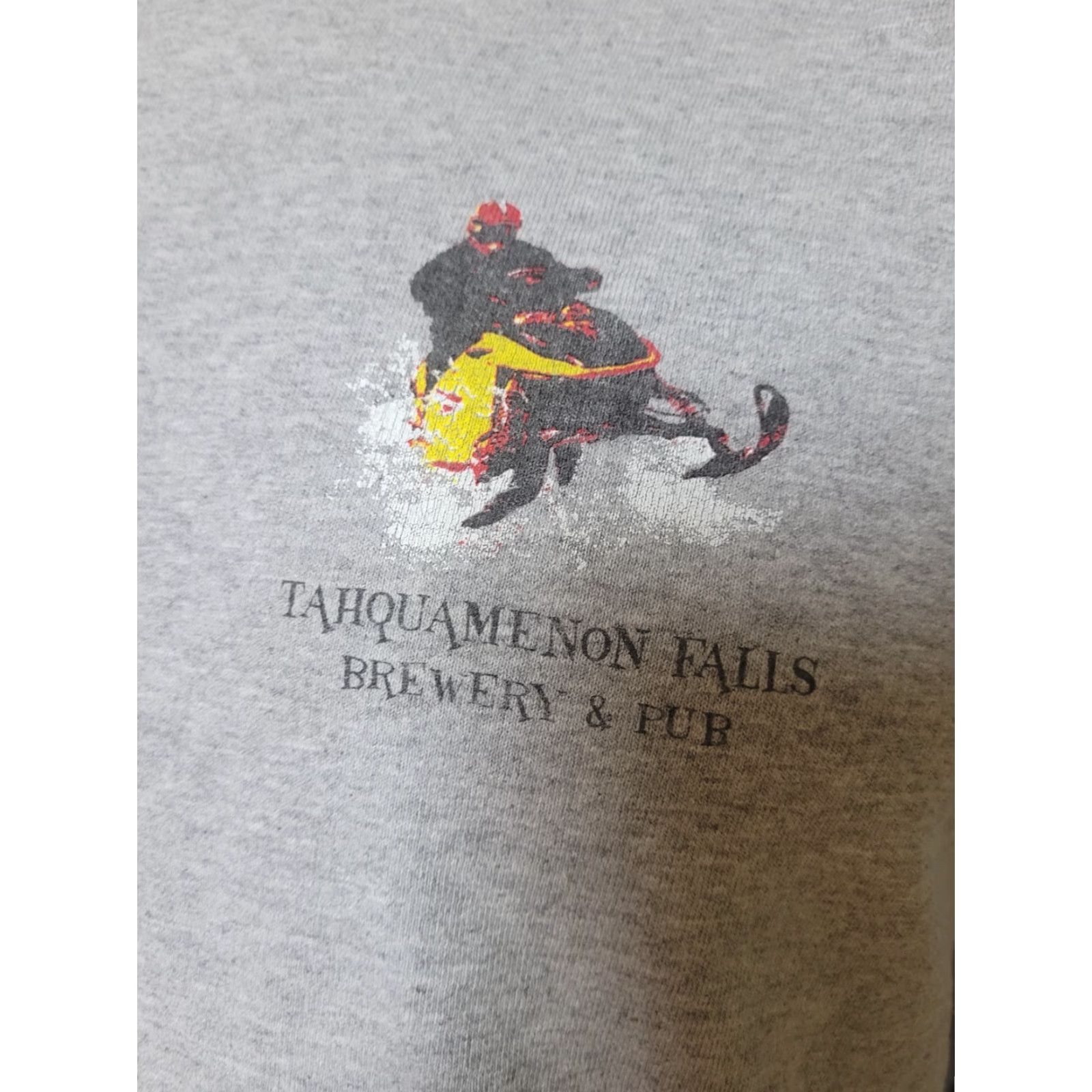 Gildan Tahquamenon Falls Brewery & Pub T Shirt XL Gray Gildan Mens Crew Neck Short Sleeve Cotton Blend Beer Funny Snowmobile Michigan Size US XL / EU 56 / 4 - 2 Thumbnail