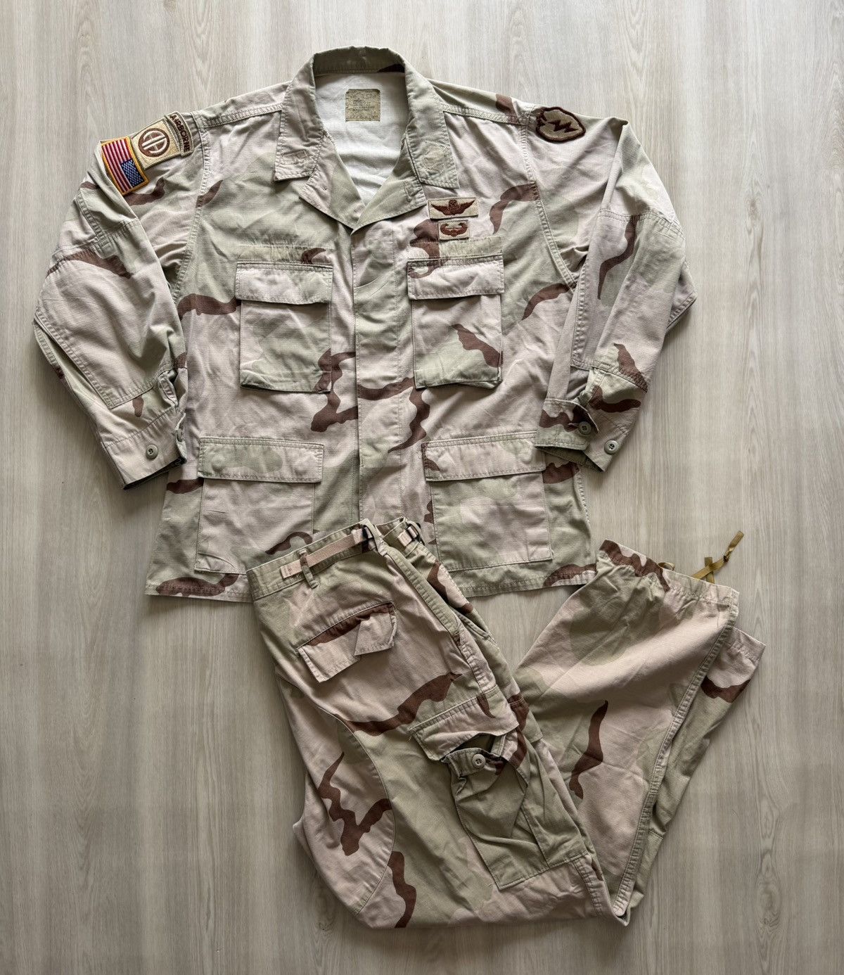 Vintage Y2K Military Airborne Desert Camo Jacket & Pants w/ Sz L Size US L / EU 52-54 / 3 - 1 Thumbnail