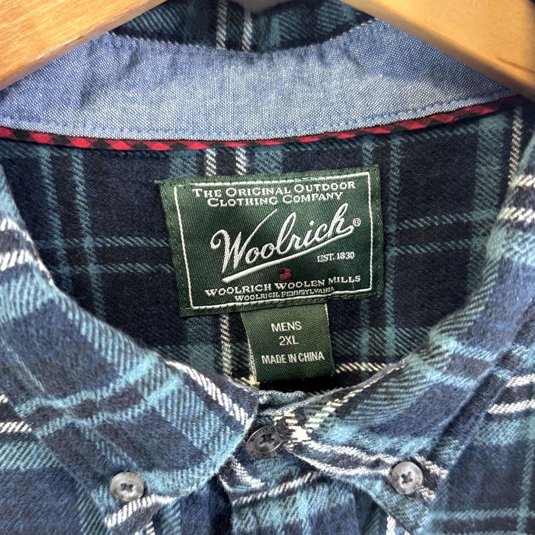 Vintage VINTAGE Woolrich Shirt Mens 2XL Blue Green Plaid Flannel Button-Down Deep Indigo Twist Shirt Mens 2XL Blue Green Plaid Flannel Button-Down Size US XXL / EU 58 / 5 - 3 Thumbnail