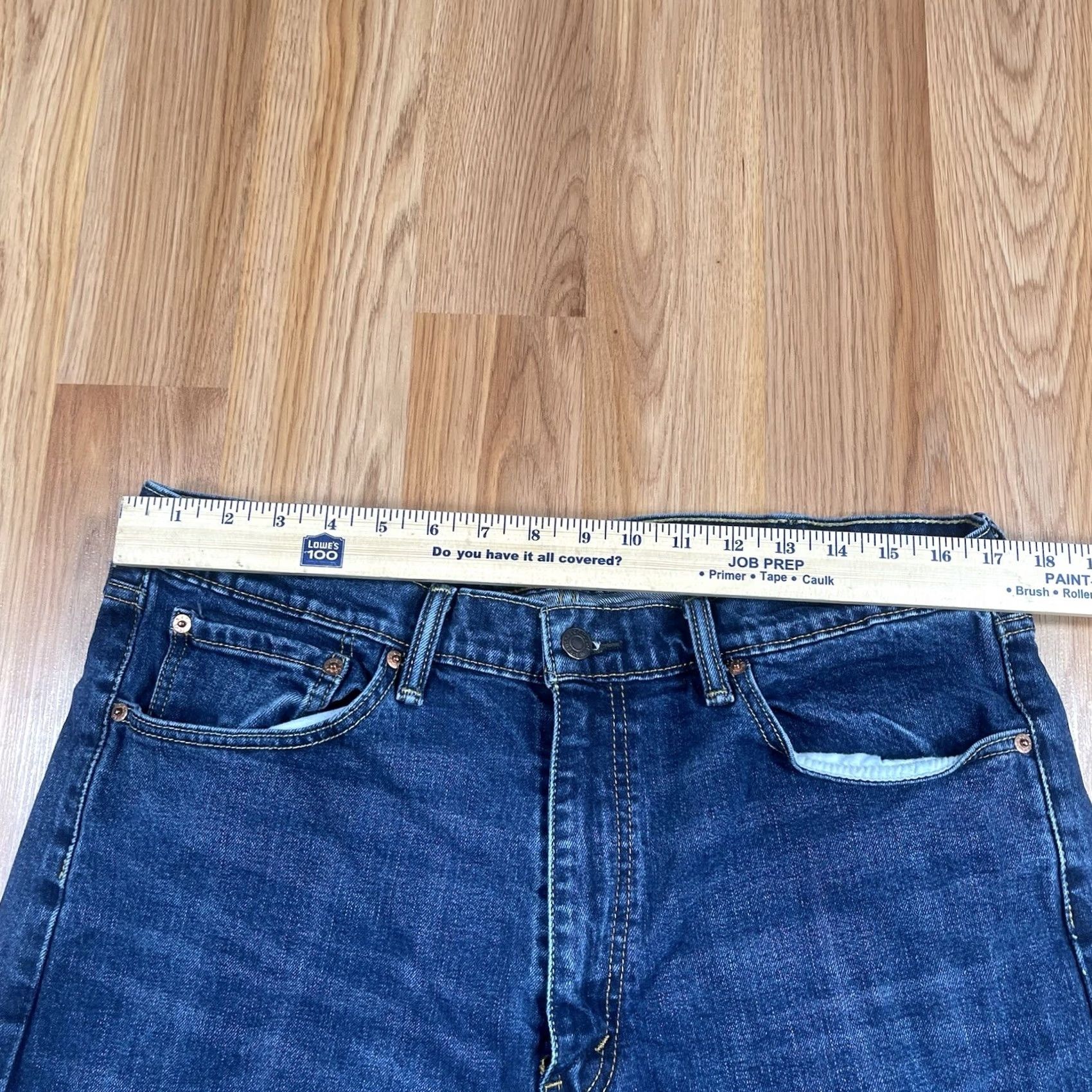 Levi's LEVI'S 505 Straight Jeans Mens 38Wx34L Blue Strauss Fit Stretch Denim CottonBlend Size US 38 / EU 54 - 3 Thumbnail