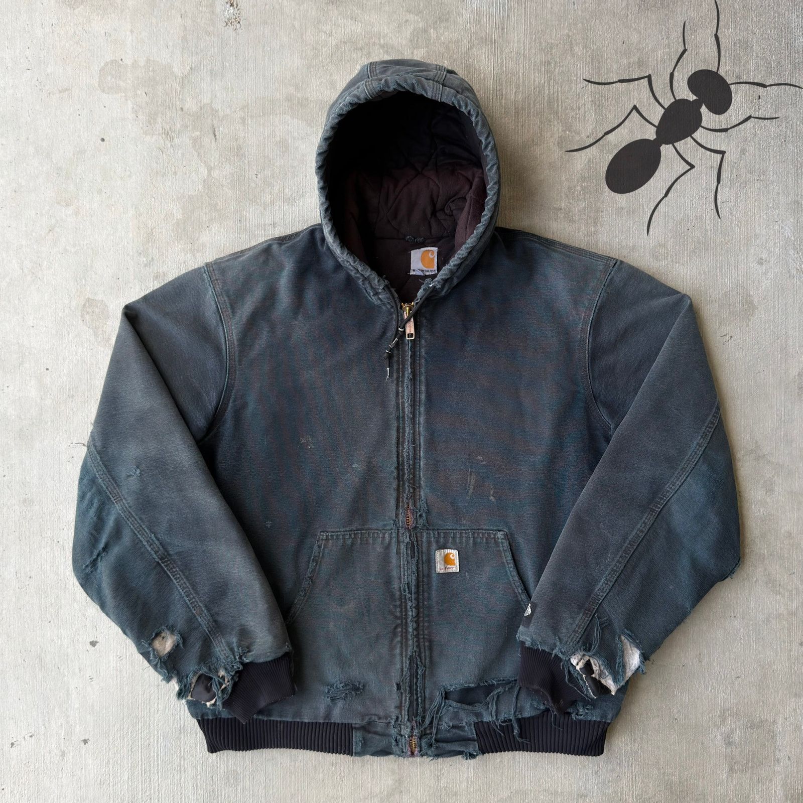 Carhartt × Vintage Carhartt J140 black hooded work wear jacket Size US L / EU 52-54 / 3 - 1 Thumbnail