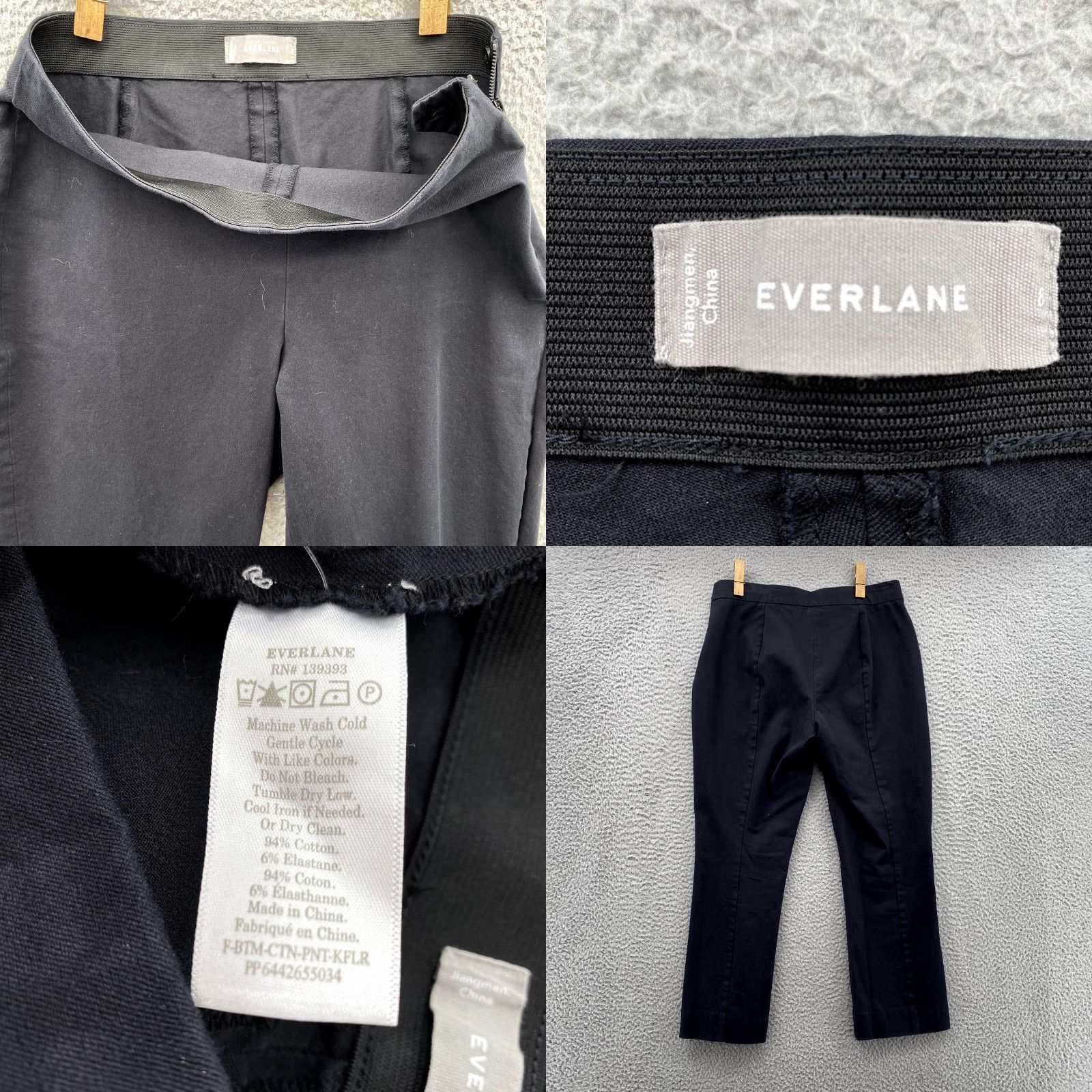 Everlane Everlane Pants Women Adult 8 Black Ankle Mid Rise Stretch Side Zip Size 30" / US 8 / IT 44 - 8 Thumbnail