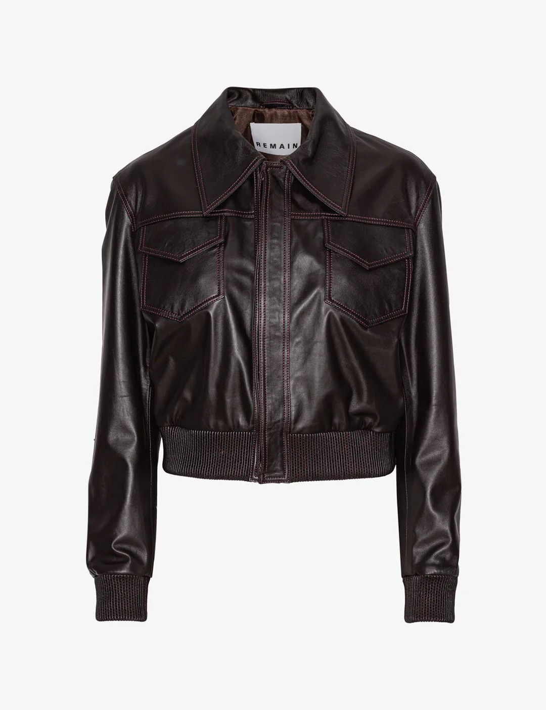 Martin Asbjorn × REMAIN Birger Christensen Remain by Martin Asbjorn small leather bomber jacket 42 L Size M / US 6-8 / IT 42-44 - 1 Thumbnail