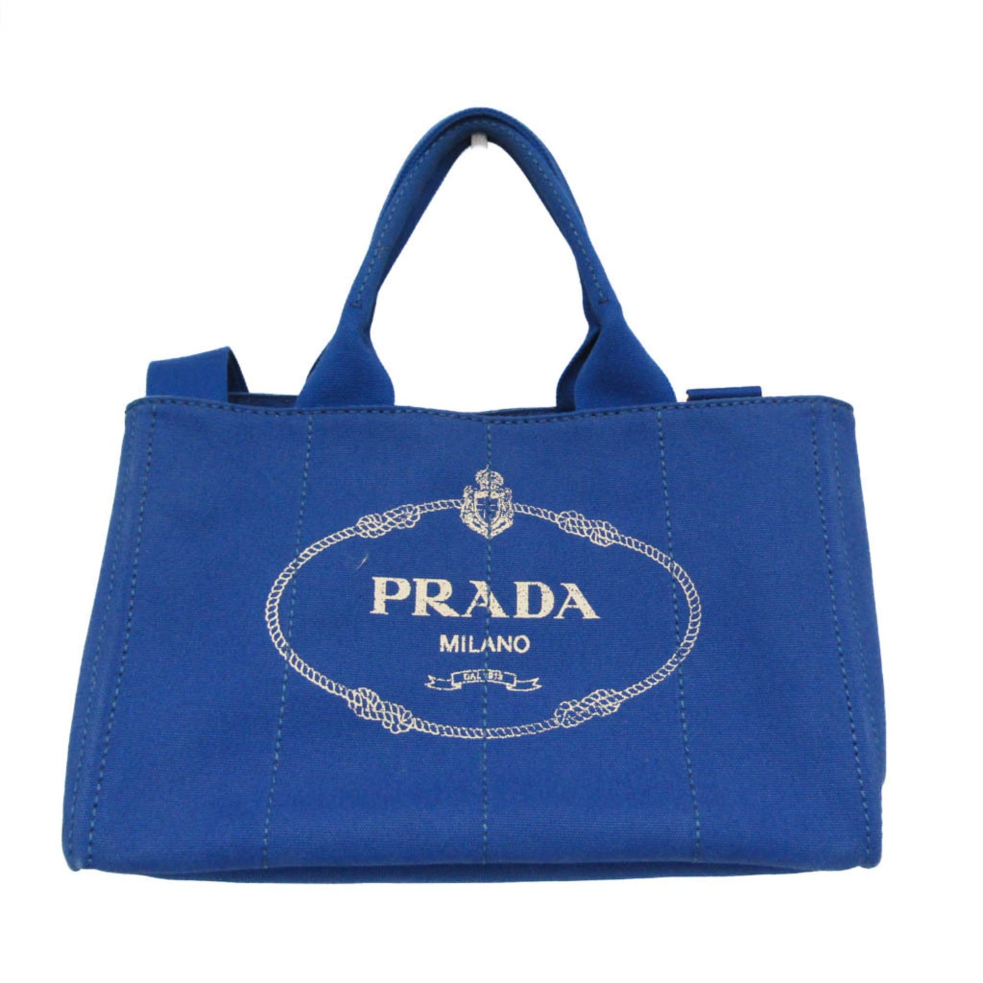 Prada Prada Canapa Medium Size Women's Canvas Shoulder Bag,Tote Bag Blue Size ONE SIZE - 1 Thumbnail
